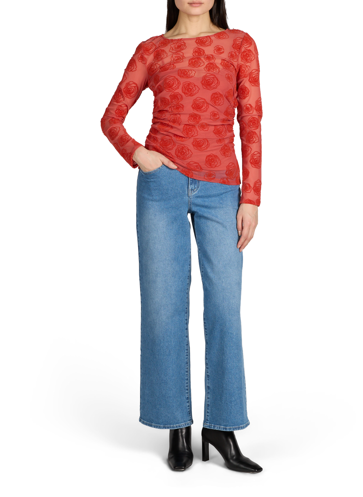 <span>T-shirt with long sleeves Objelodie floral</span> OBJECT No Color