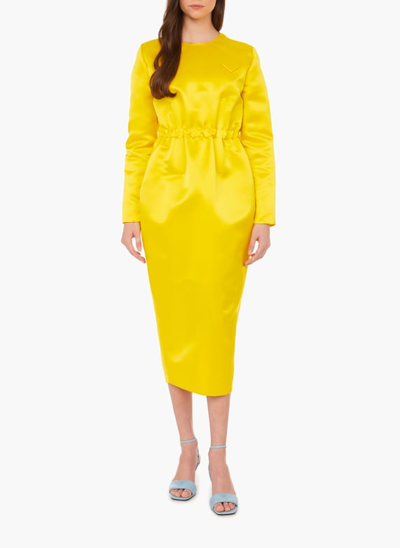 Silk satin sheath dress Yellow Prada - Women | Printemps.com Silk satin sheath dress Yellow Prada - Women | Printemps.com