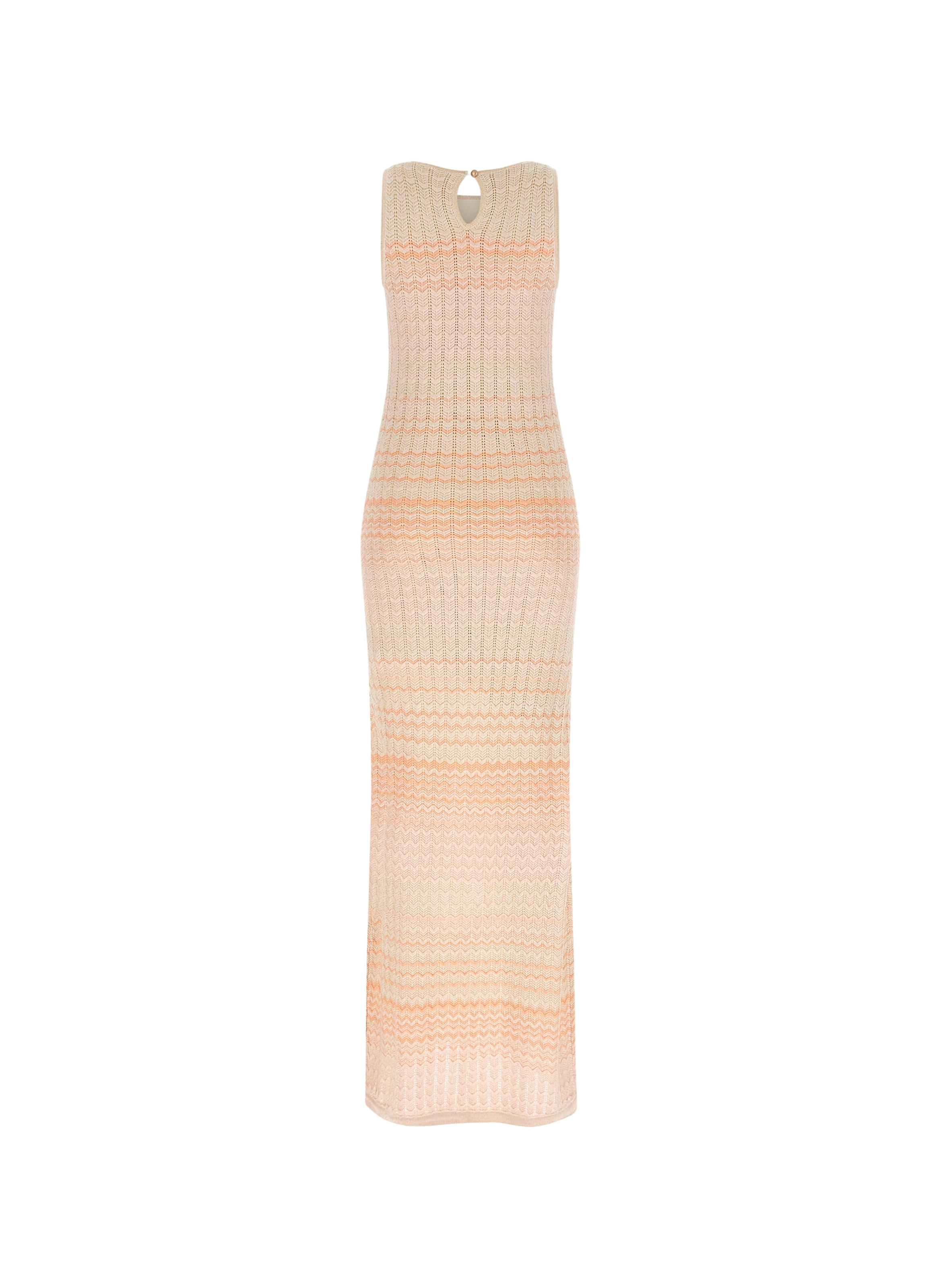 Long knitted dress with round neck GUESS Multicolour