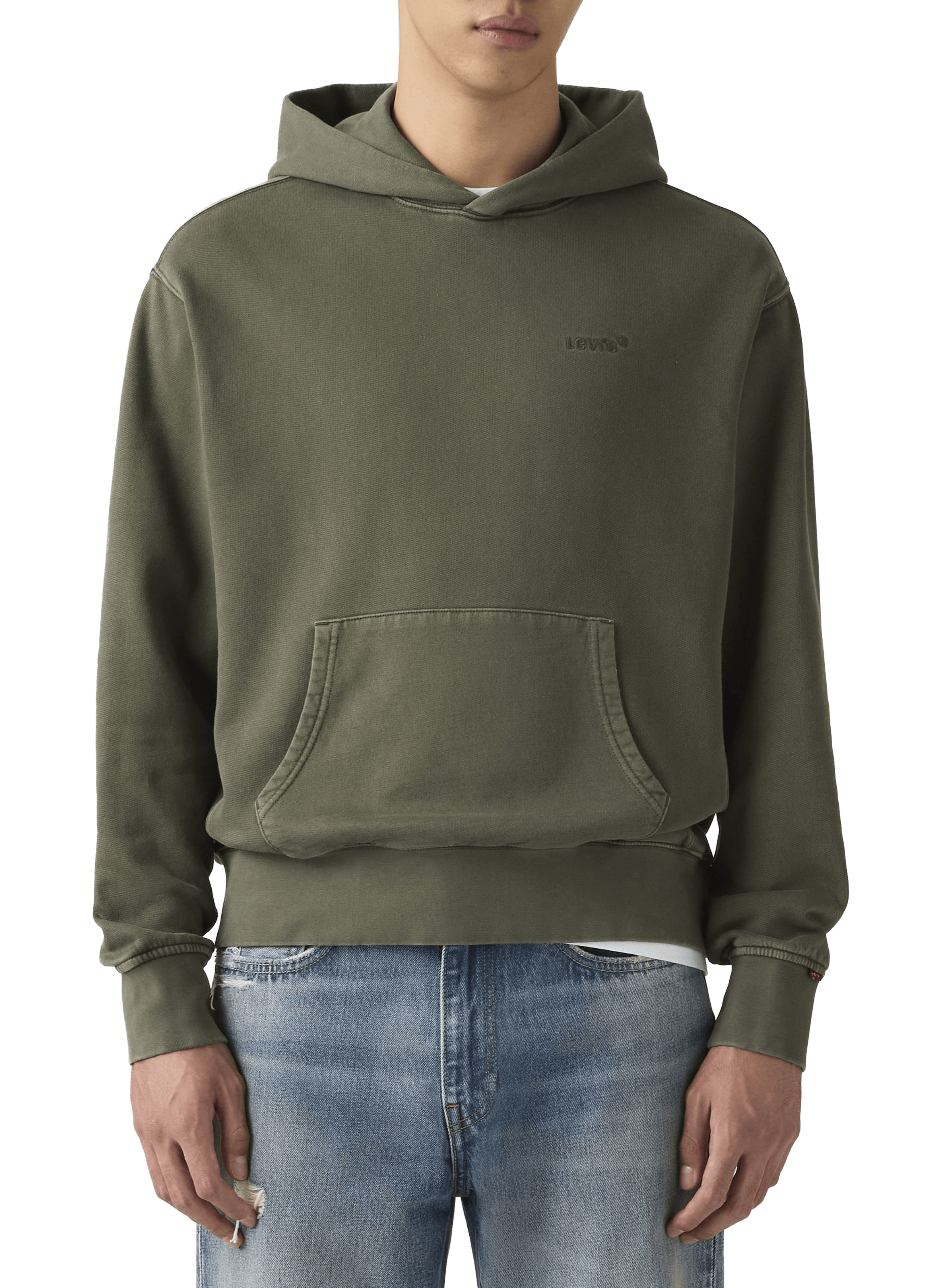 Sweat droit à capuche en coton mélangé LEVI'S Vert