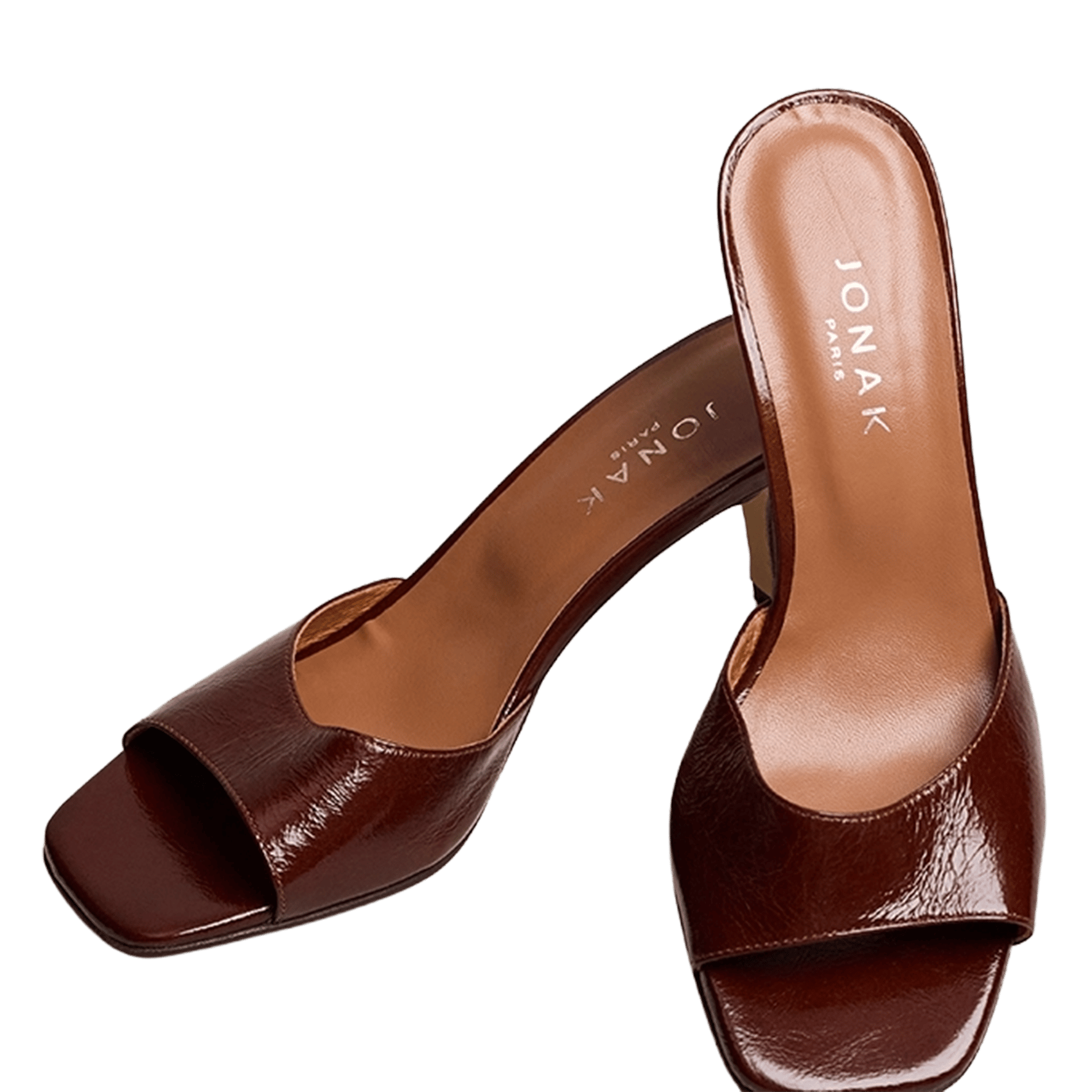 Mules vernies à talons vertigo JONAK Marron