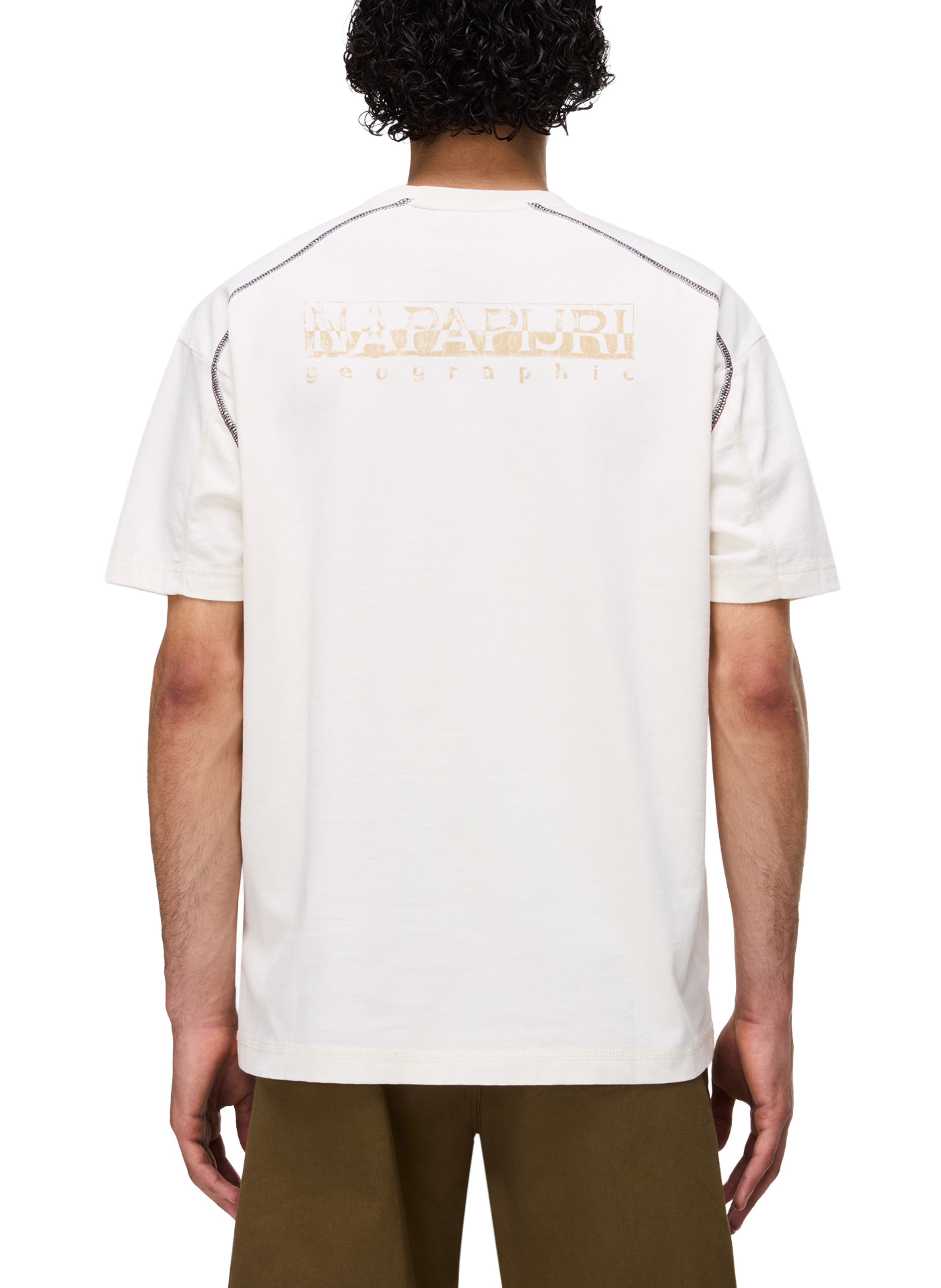 T-shirt droit imprimé Reflect en coton NAPAPIJRI Blanc