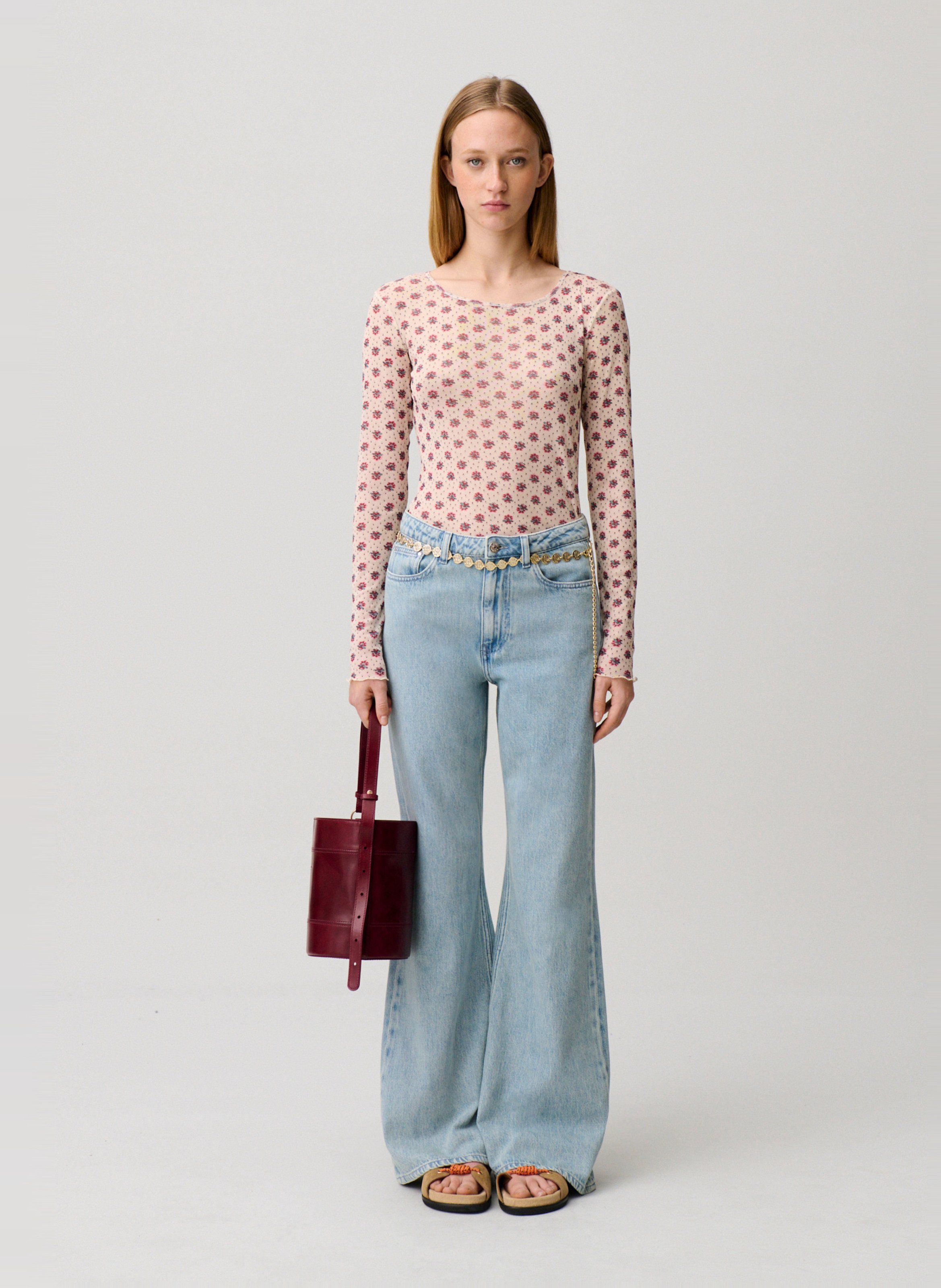 Jean flare en coton CLAUDIE PIERLOT Bleu