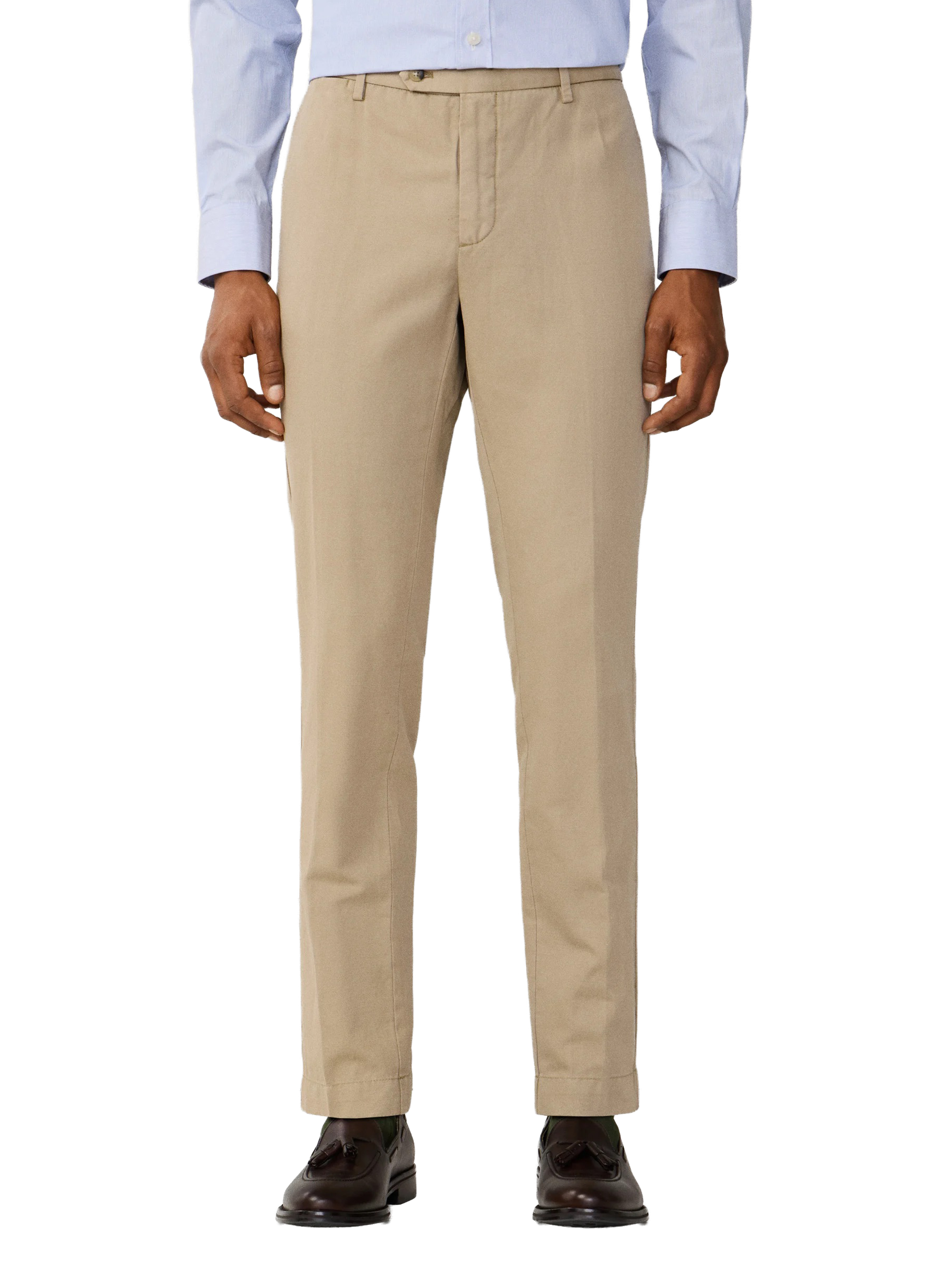 Kensington slim chino pants in linen and cotton HACKETT Beige