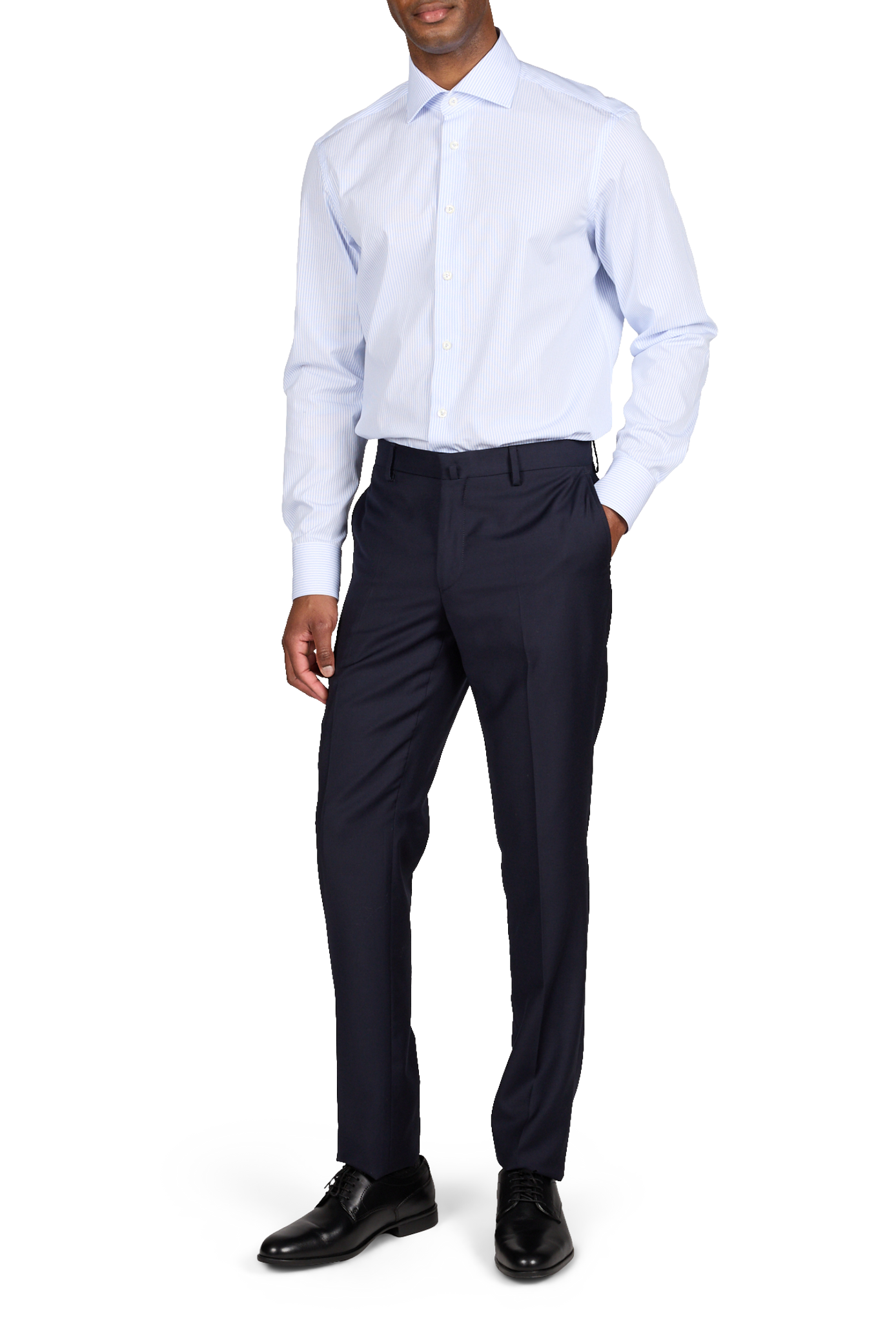 Pantalon de costume ajusté en laine HACKETT Bleu