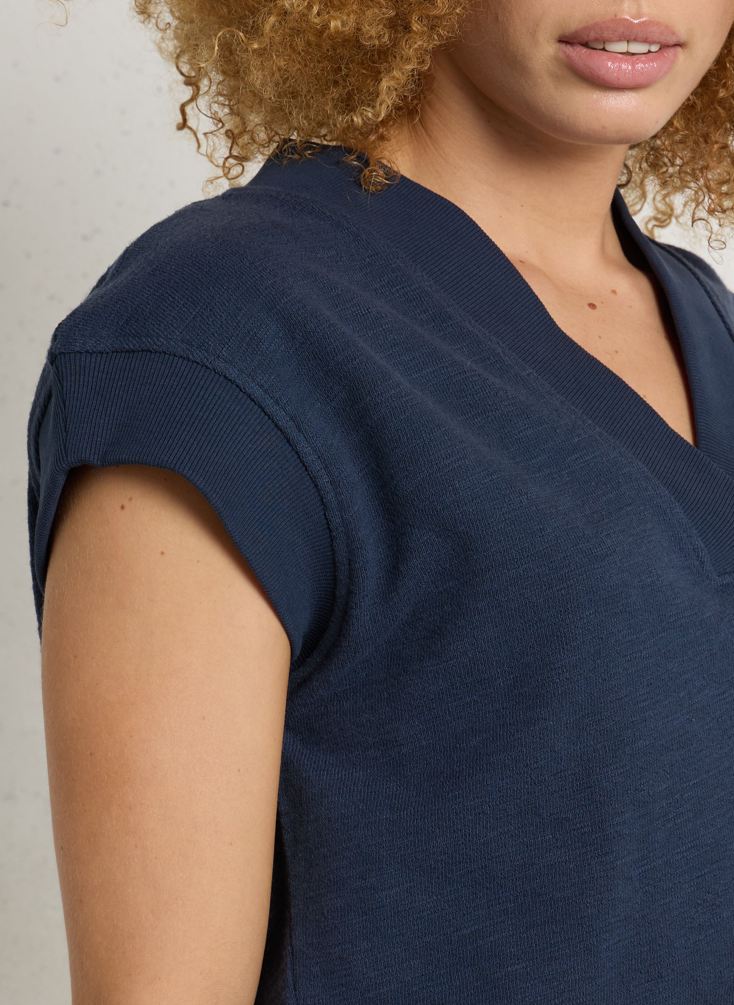 Sweat droit col v en coton lys MAISON 123 Violet