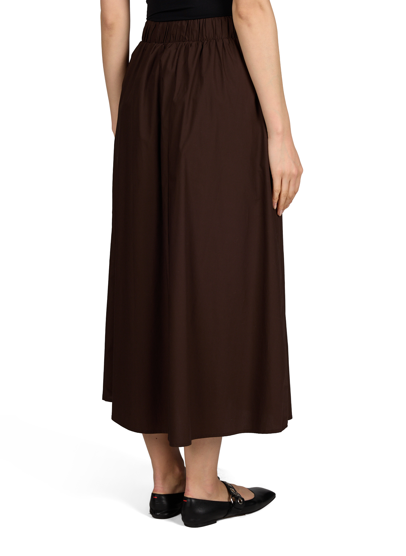 Jupe longue taille haute Visophie en coton VILA Marron