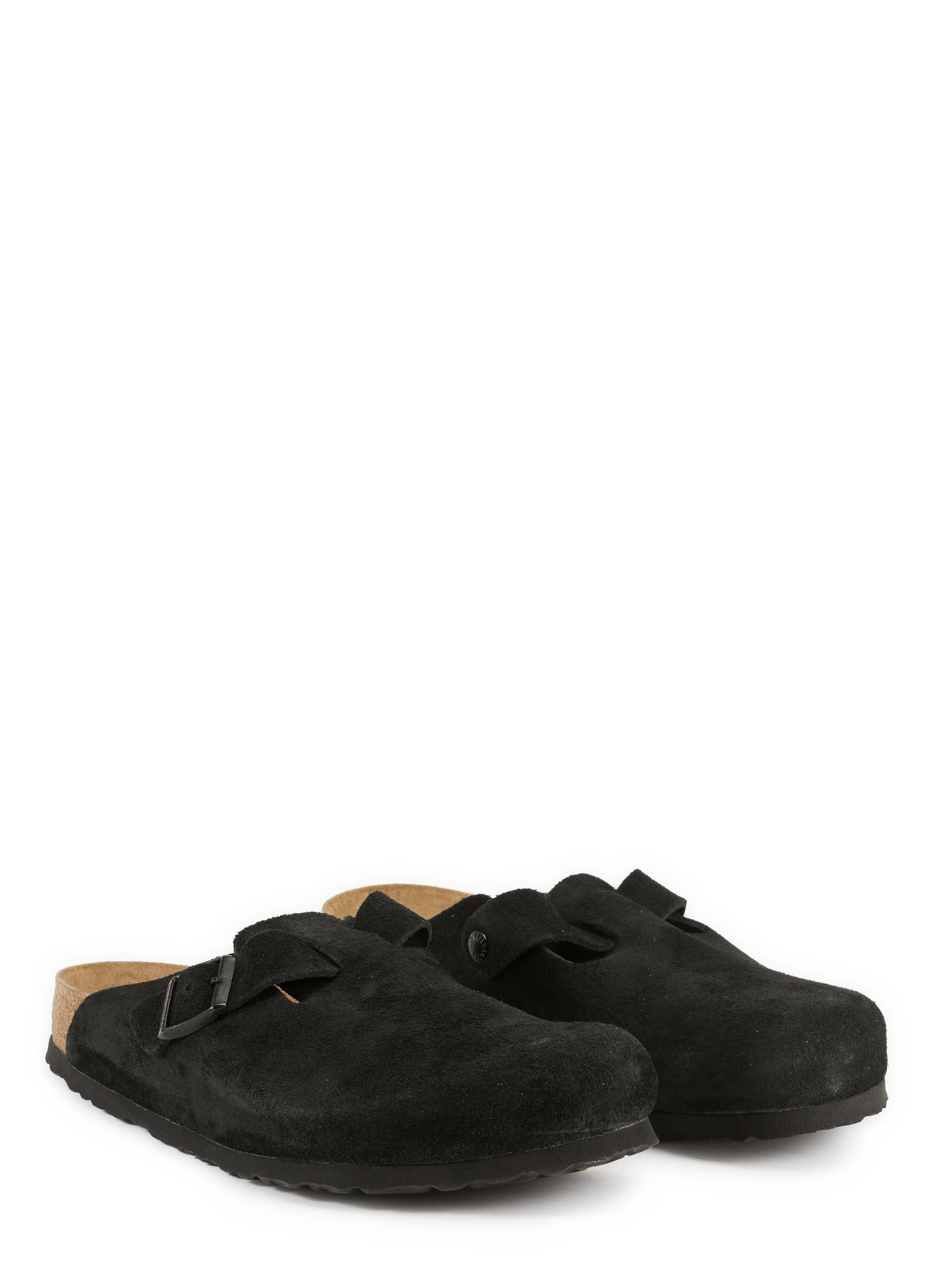 Mules Boston en cuir suédé Noir