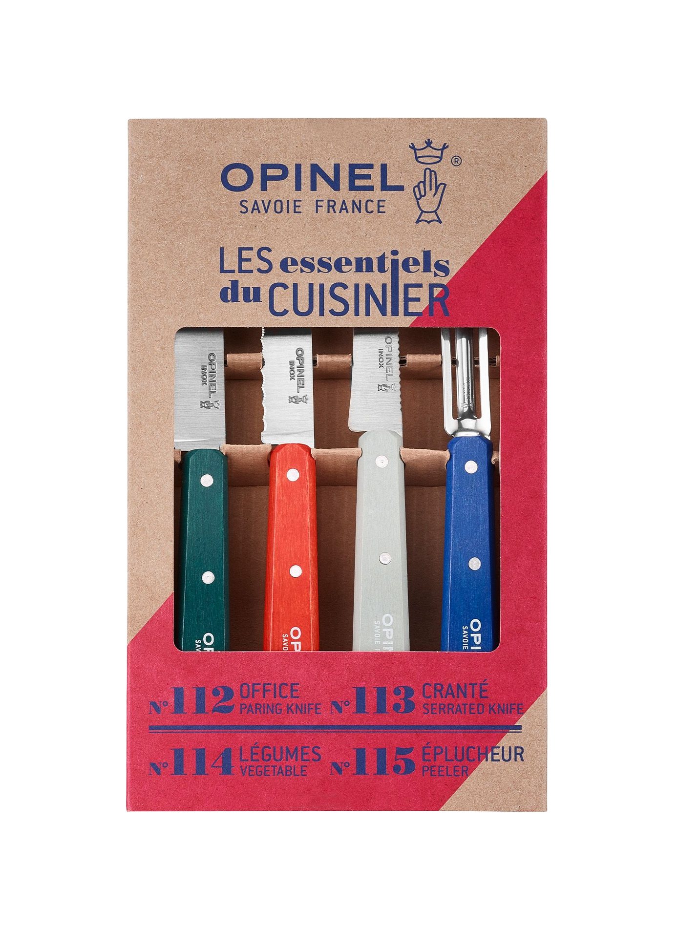 Set aus 3 Messern und 1 Schäler Die Essentials OPINEL Mehrfarbig