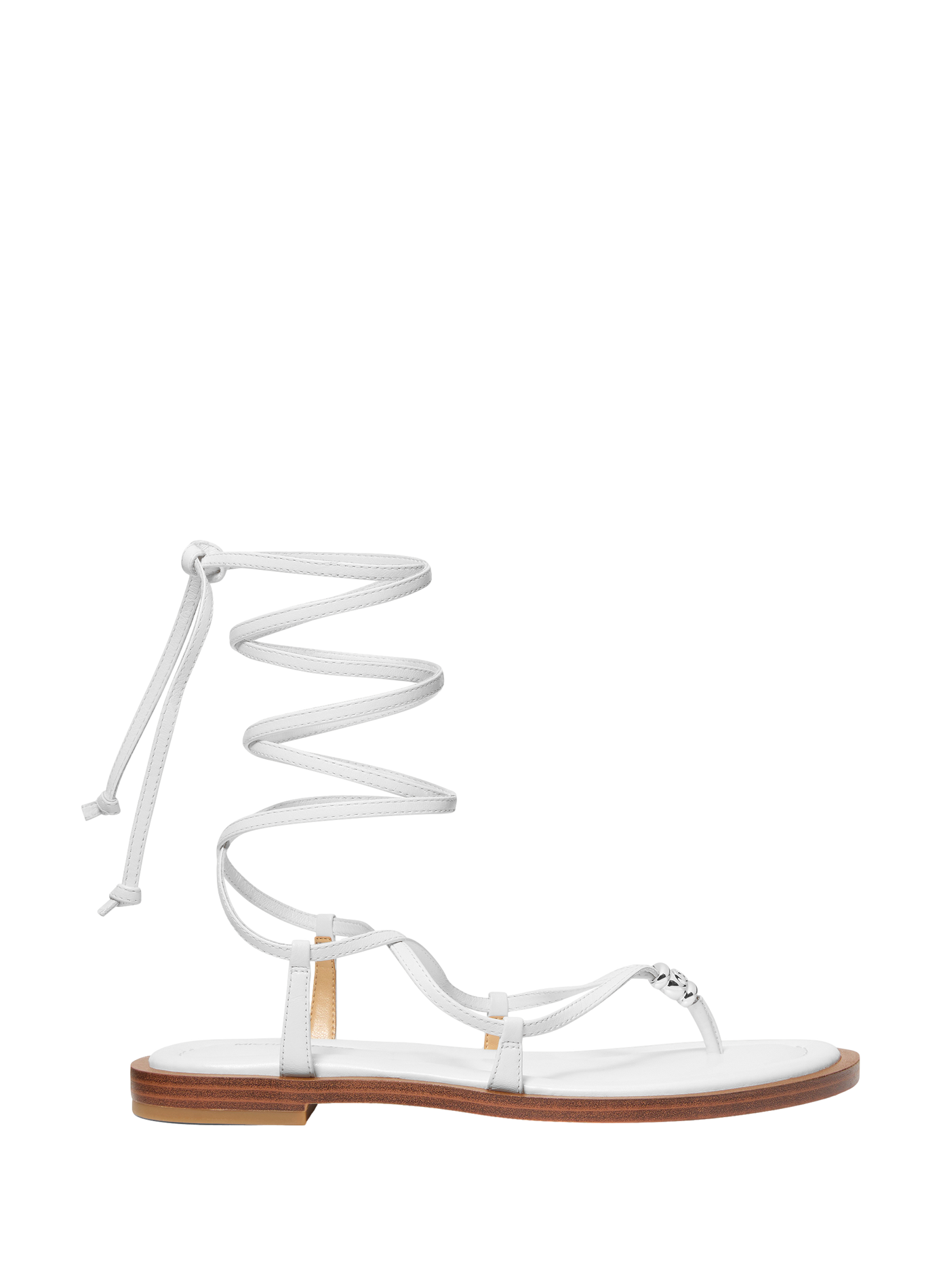 Sandales à lacets Khloe en cuir travaillé MICHAEL KORS White