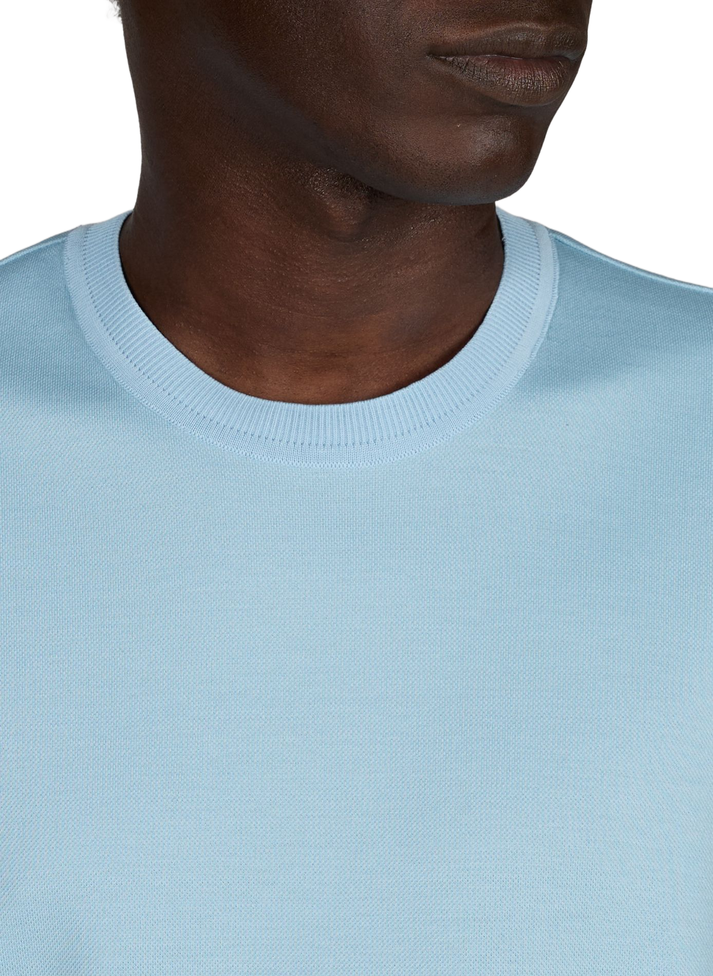 T-Shirt aus Baumwolle in einfarbigem geradem Schnitt ETON Blau