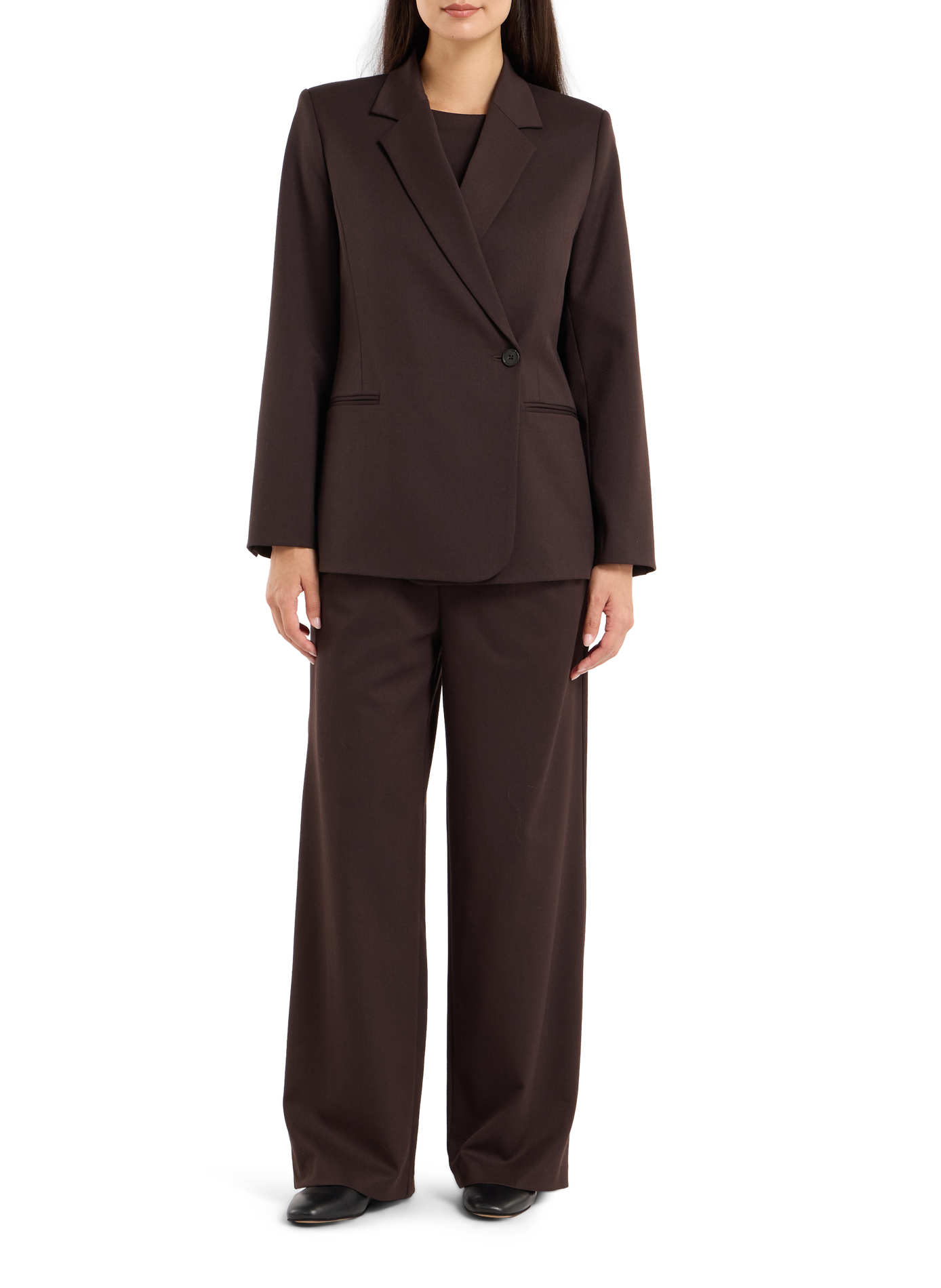 High-waisted wide-leg trousers SAISON 1865 Brown