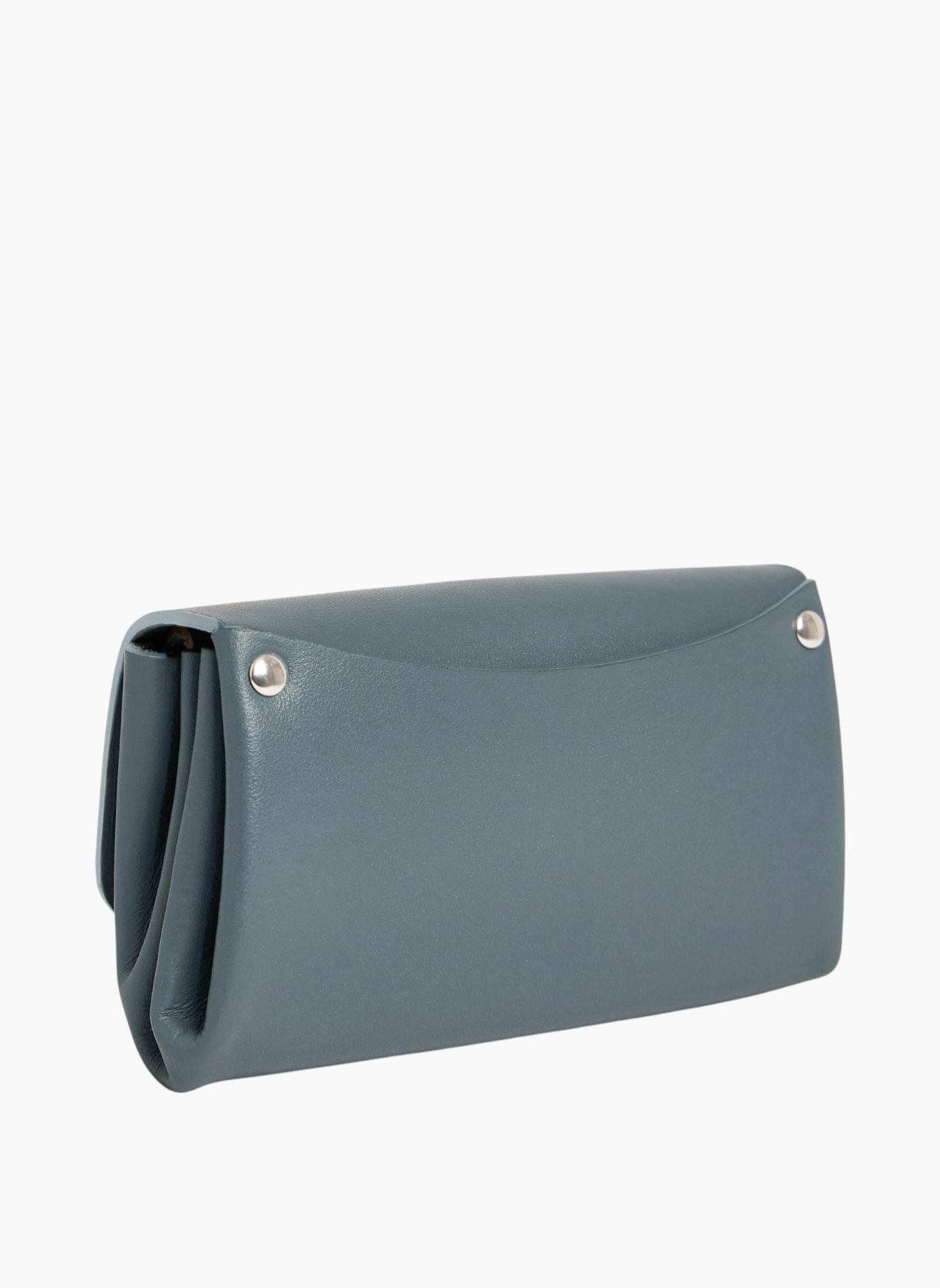 Porte monnaie sans couture en cuir lisse LE TANNEUR Bleu