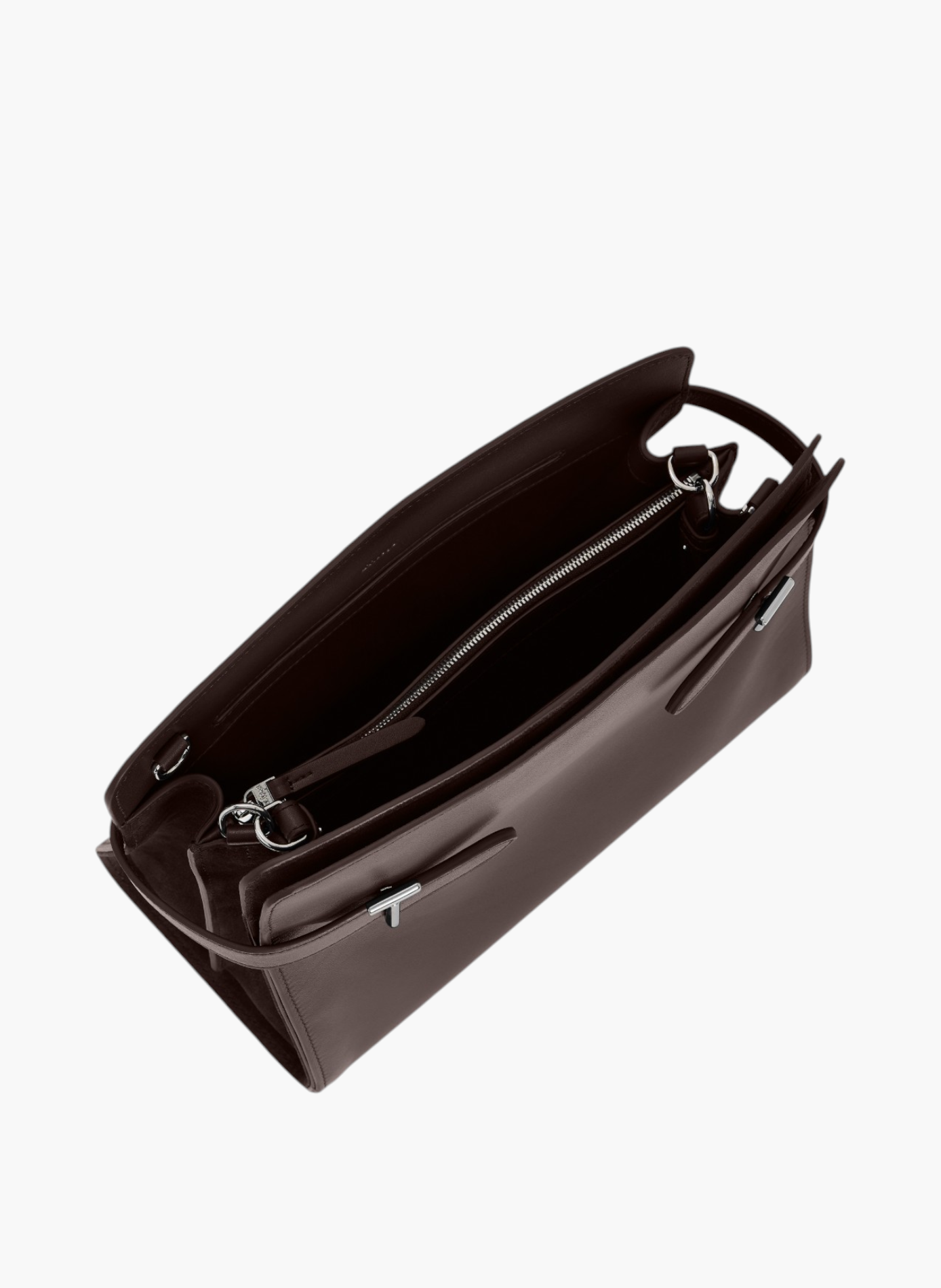 Sac porté épaule grand modèle emie en cuir lisse et nubuck LE TANNEUR Marron