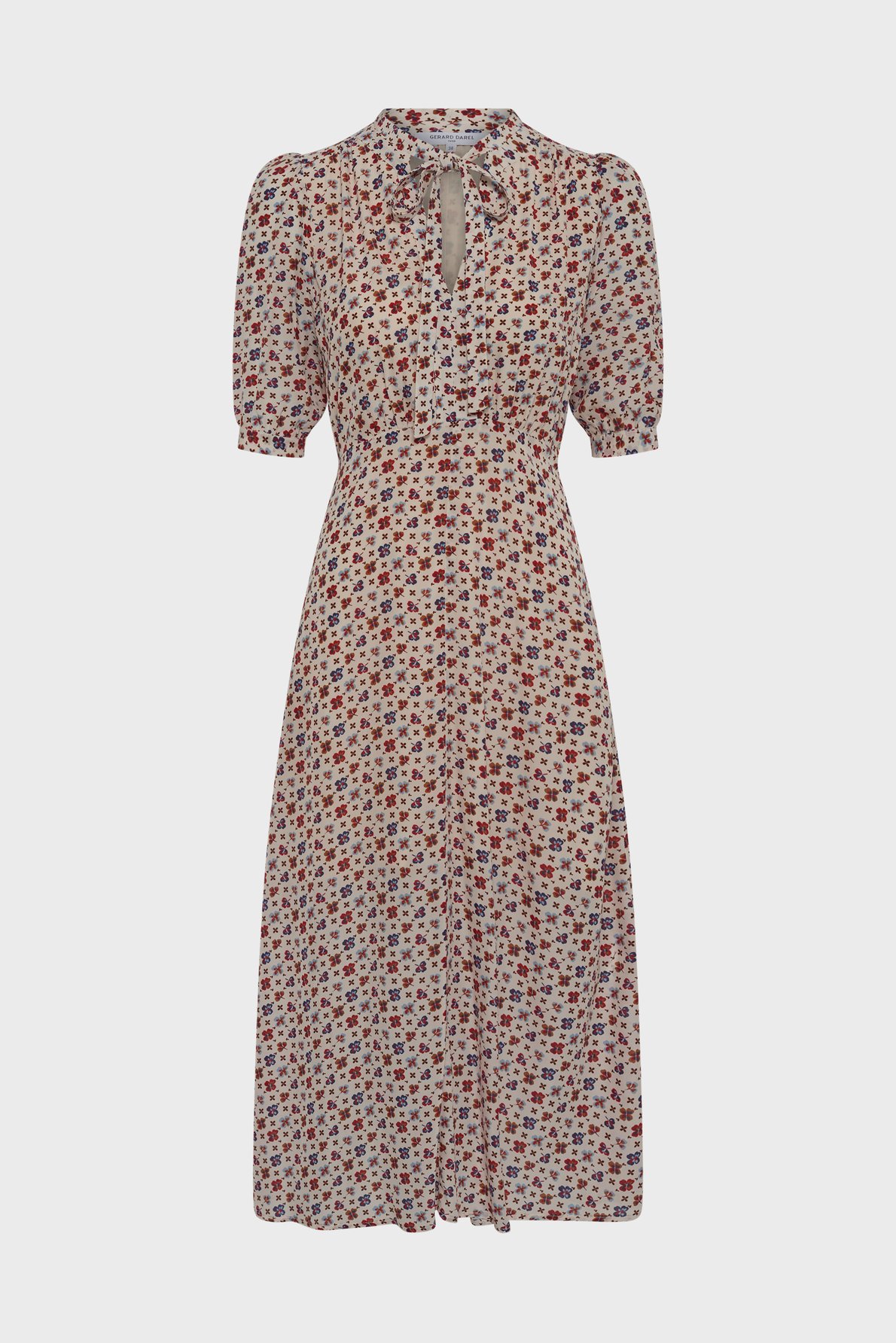Robe midi cintrée imprimée - aurema GERARD DAREL Beige