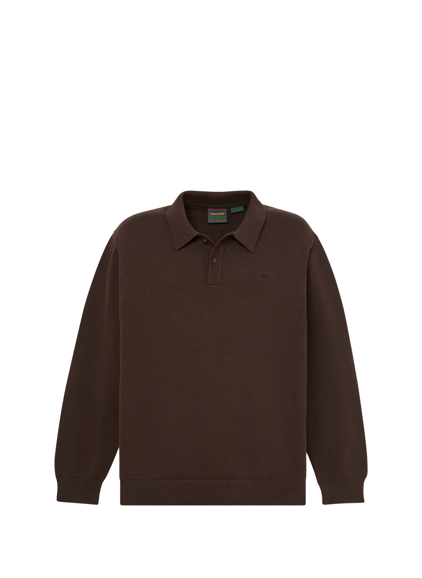 Pull à col polo en maille de coton TIMBERLAND Marron