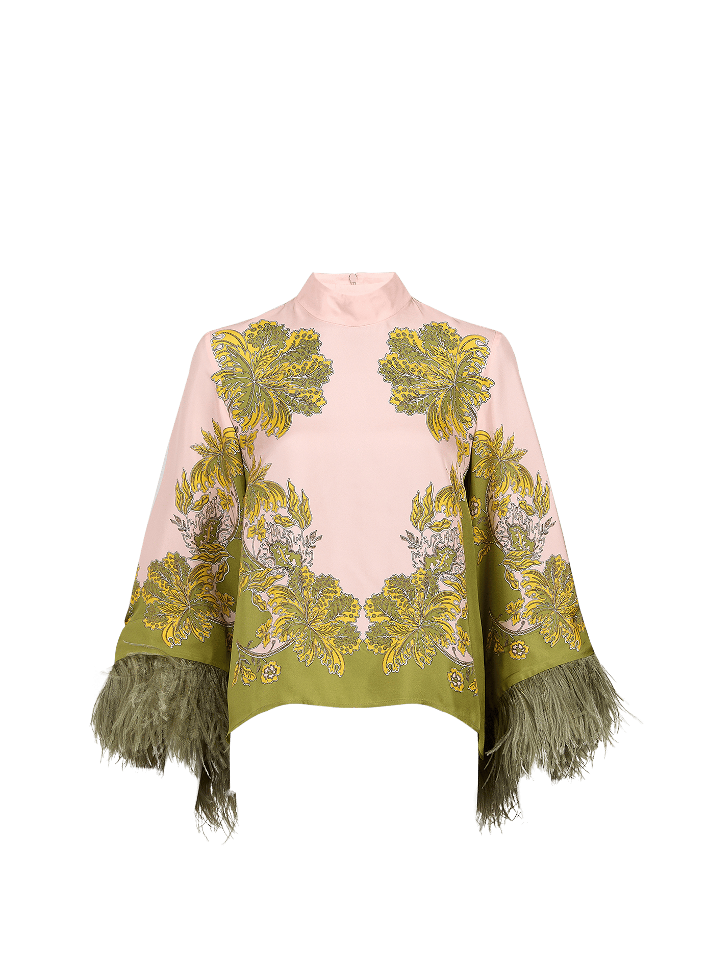 Top MAKE AN EXIT in silk with feathers LA DOUBLEJ Pink