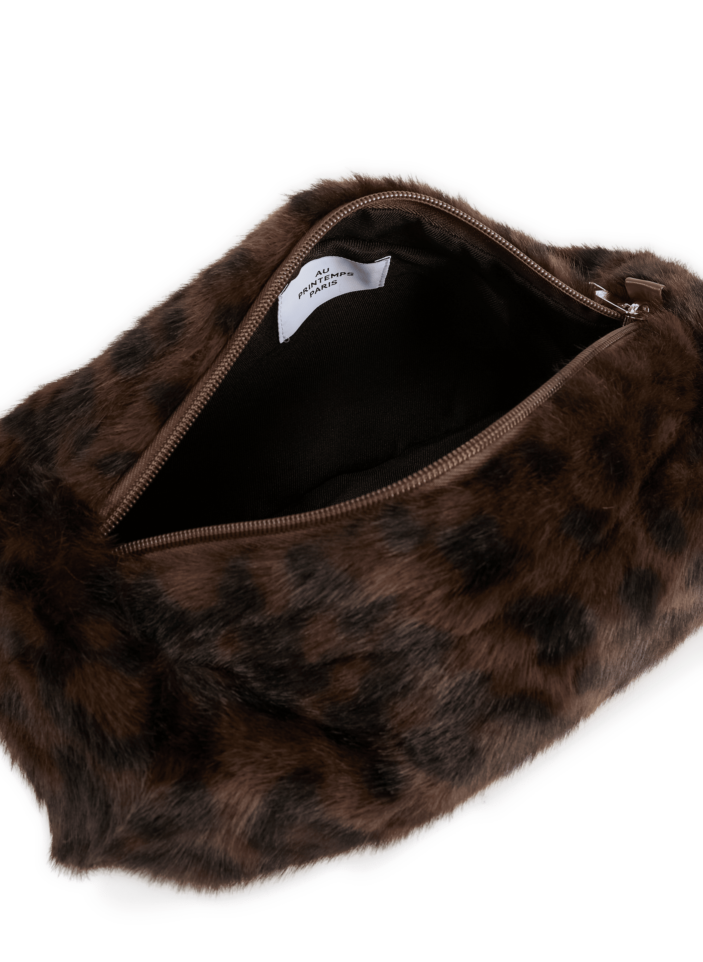 Faux Fur Printed Toiletry Bag AU PRINTEMPS PARIS Multicolour