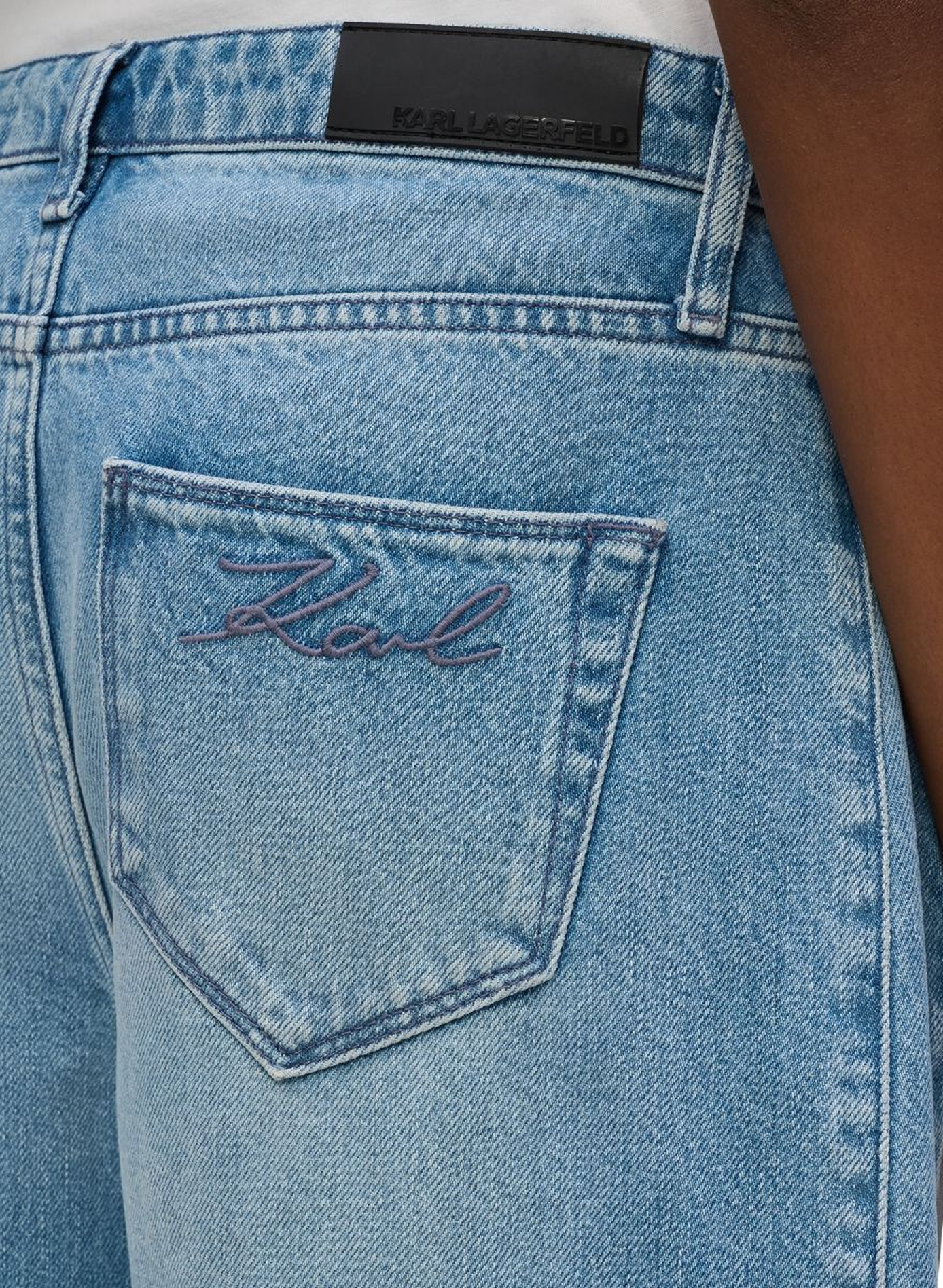 Wide cotton jeans KARL LAGERFELD Blue