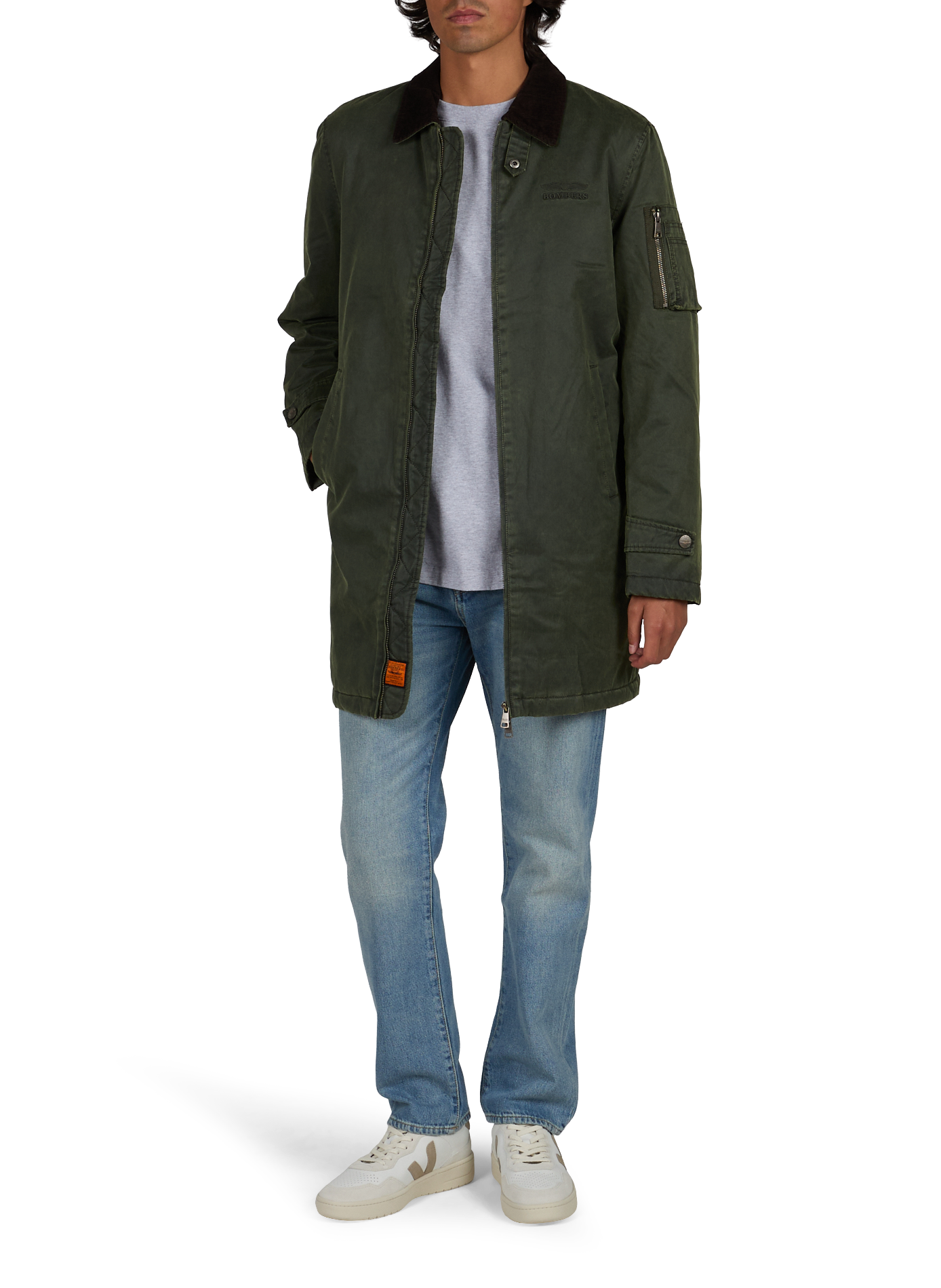 Gerade Westland-Jacke aus Baumwollmischung BOMBERS ORIGINAL Khaki