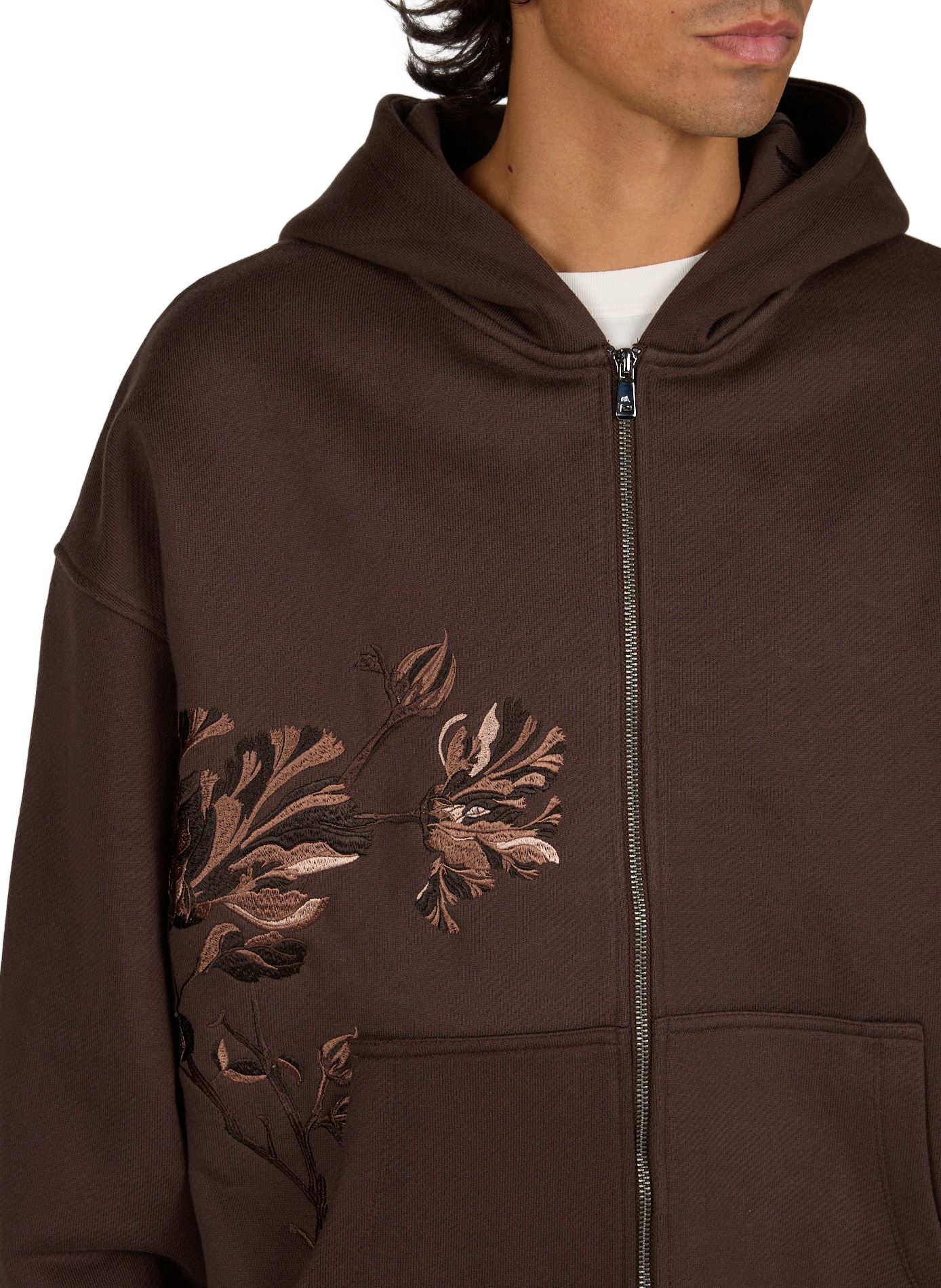 Oversized sweatshirt with embroidered details in cotton ONLY THE BLIND Brown