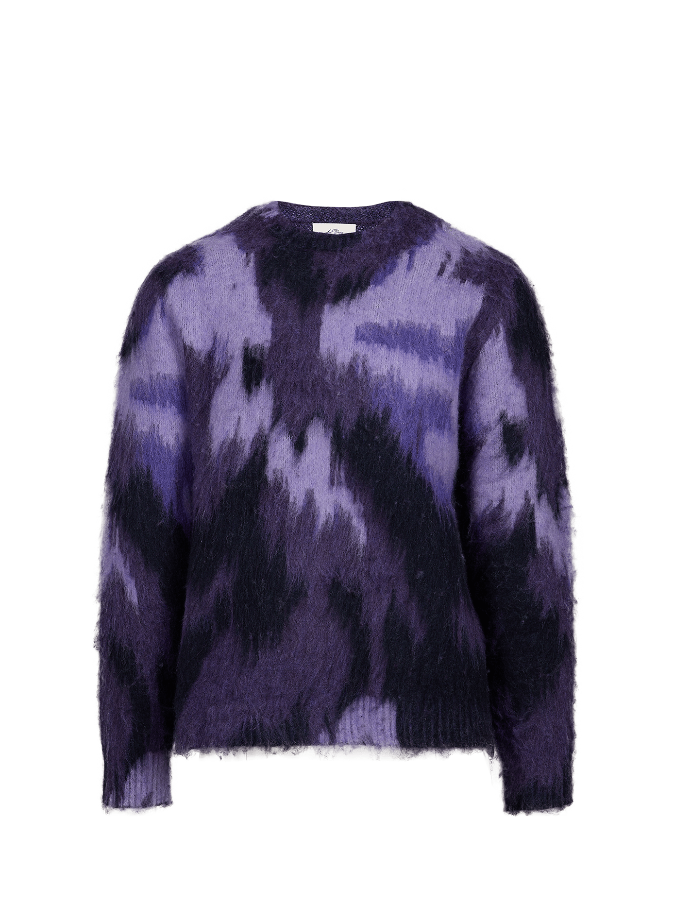 Gerade geschnittener flauschiger Pullover mit Muster LES DEUX Violett