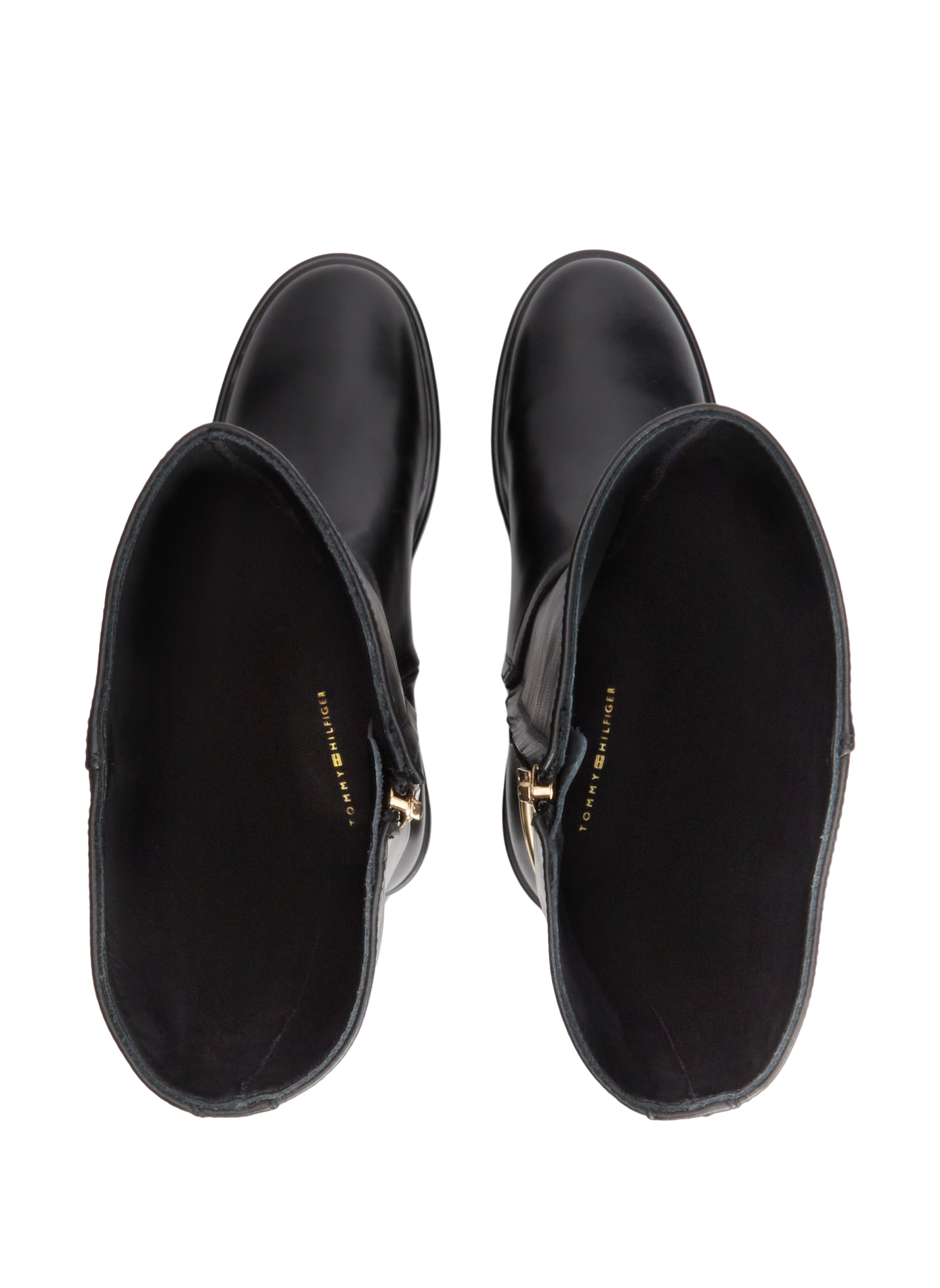 High leather zip-up boots TOMMY HILFIGER Black