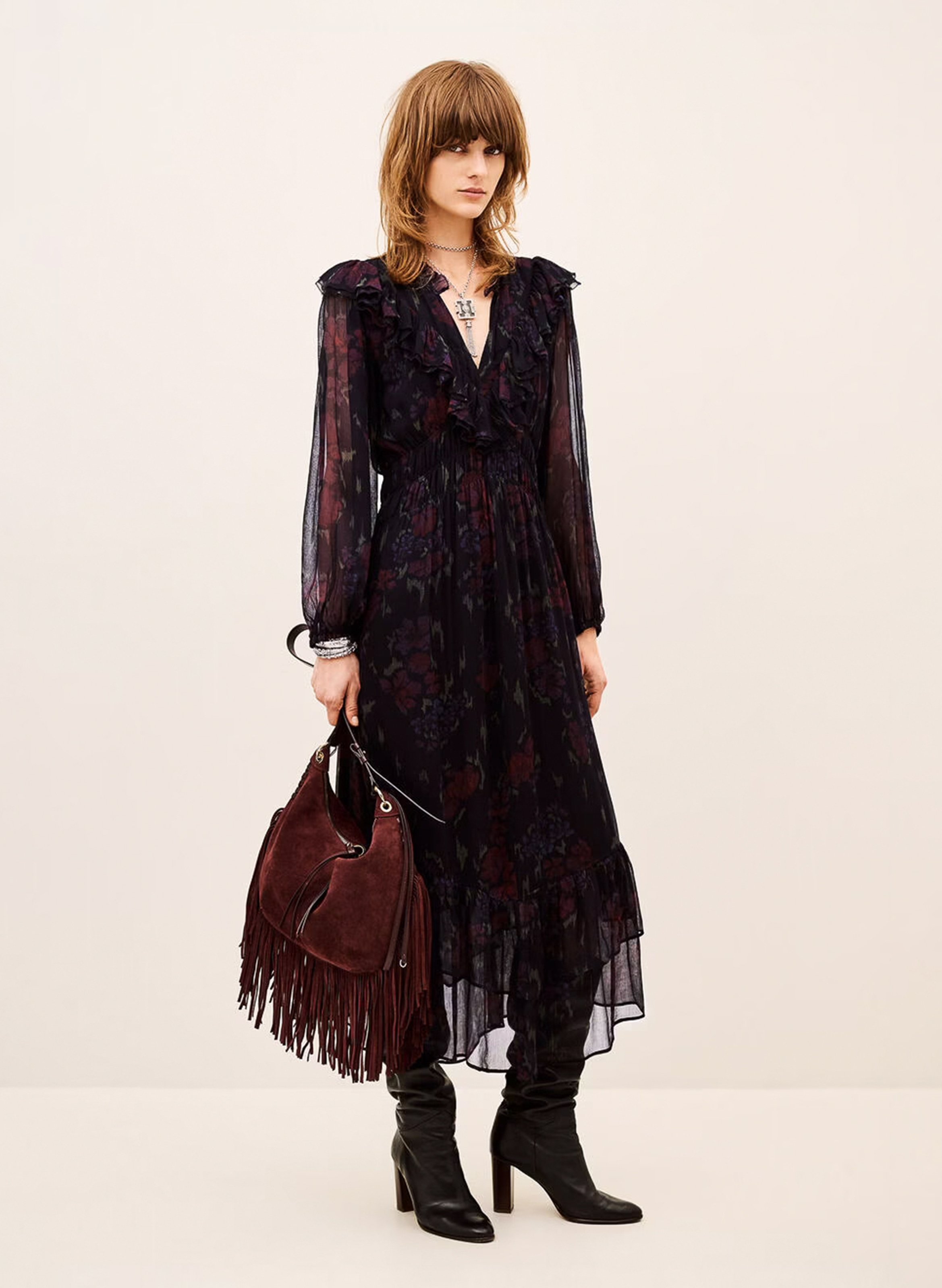 Robe ample à volants dova BA&SH Zwart