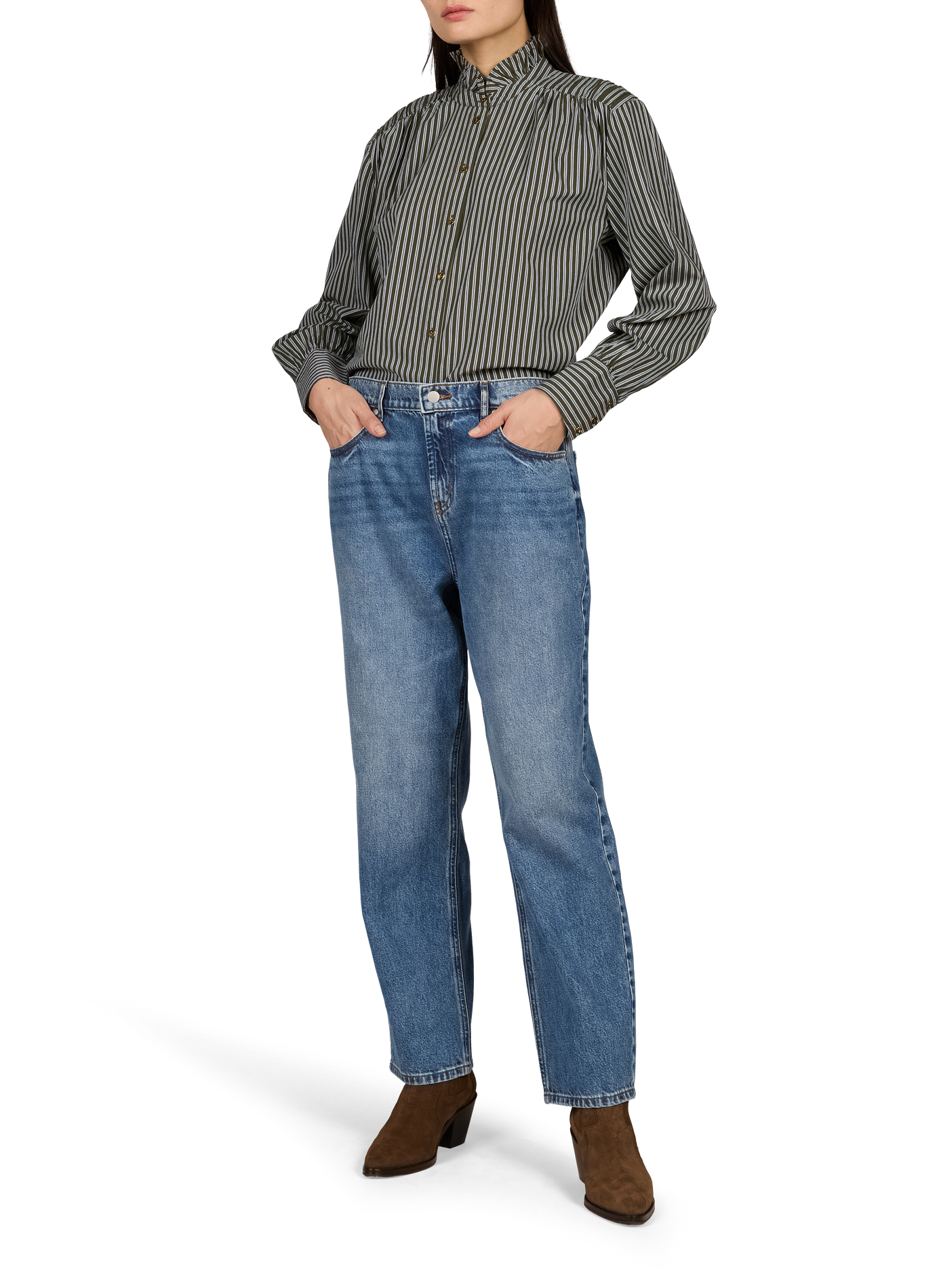 Oversize Baumwollhemd VILA Khaki