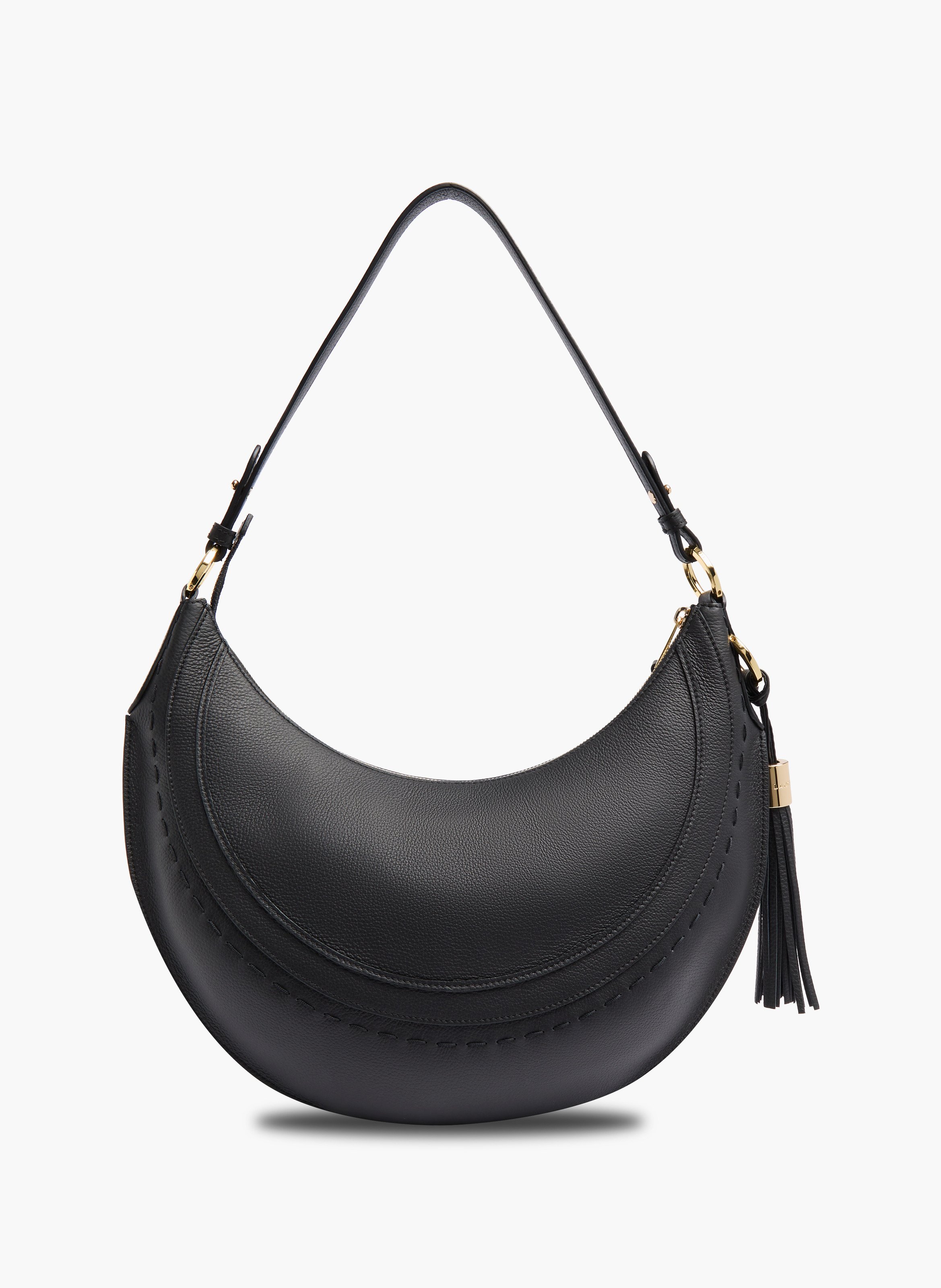Sac hobo hoboheme de lancel en cuir de vachette graine LANCEL Noir