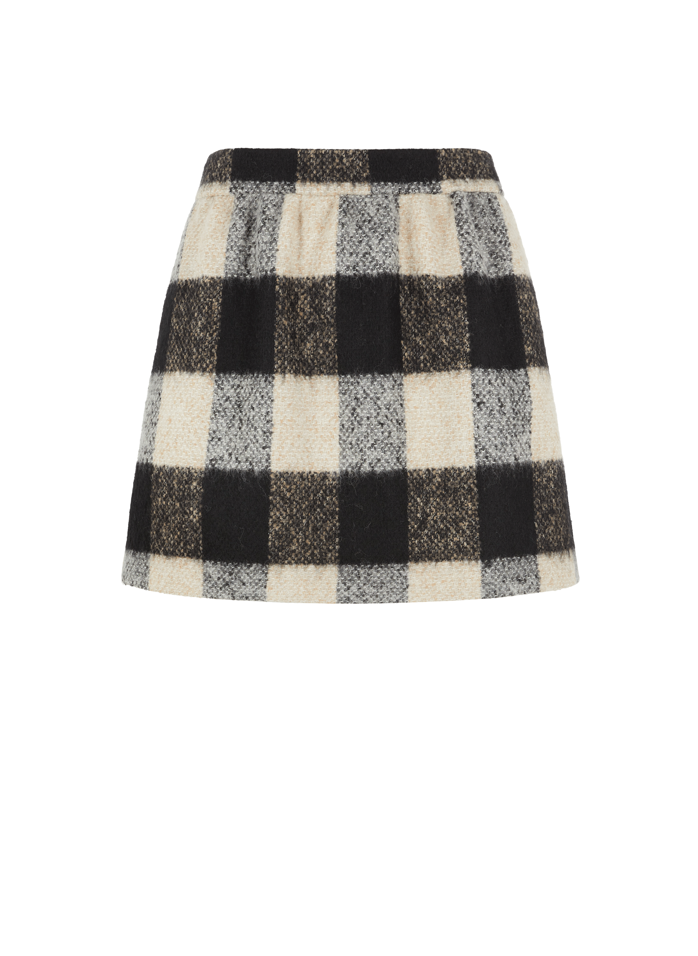 Minijupe à carreaux en laine