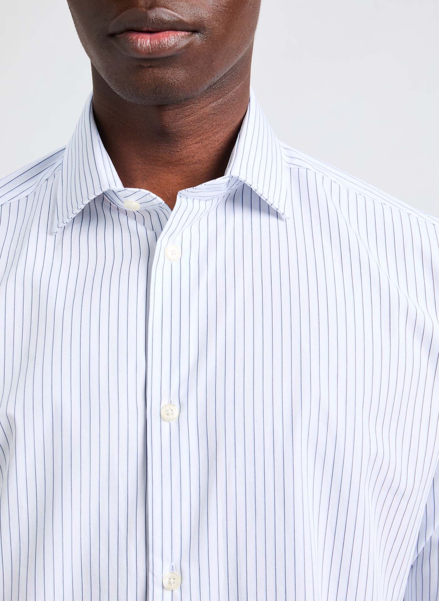 Chemise rayée en popeline Foras AU PRINTEMPS PARIS Blanc