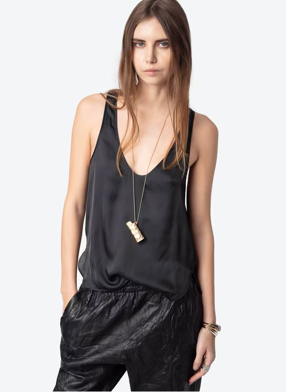 Top droit satiné tarys Noir by ZADIG&VOLTAIRE ZADIG&VOLTAIRE Top droit satiné tarys Noir