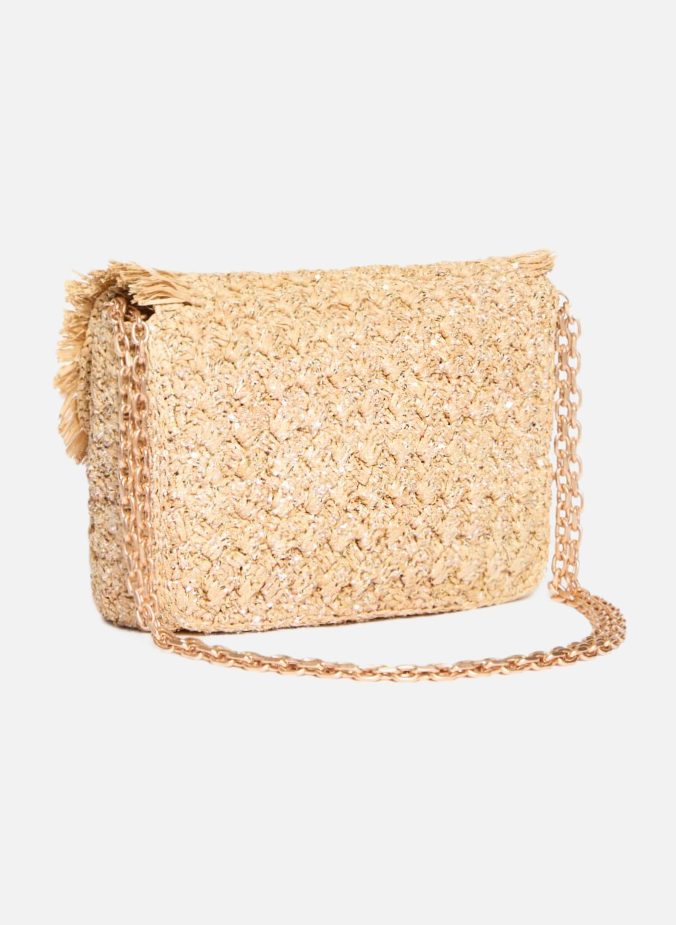 Moyen sac moon en raphia VANESSA BRUNO Blanc