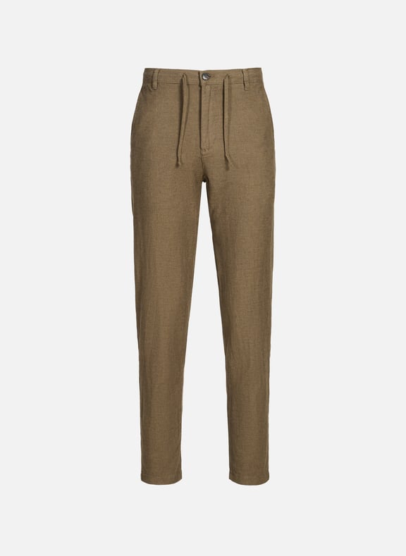 Slim and tapered linen blend trousers Green by SELECTED SELECTED Slim and tapered linen blend trousers Green