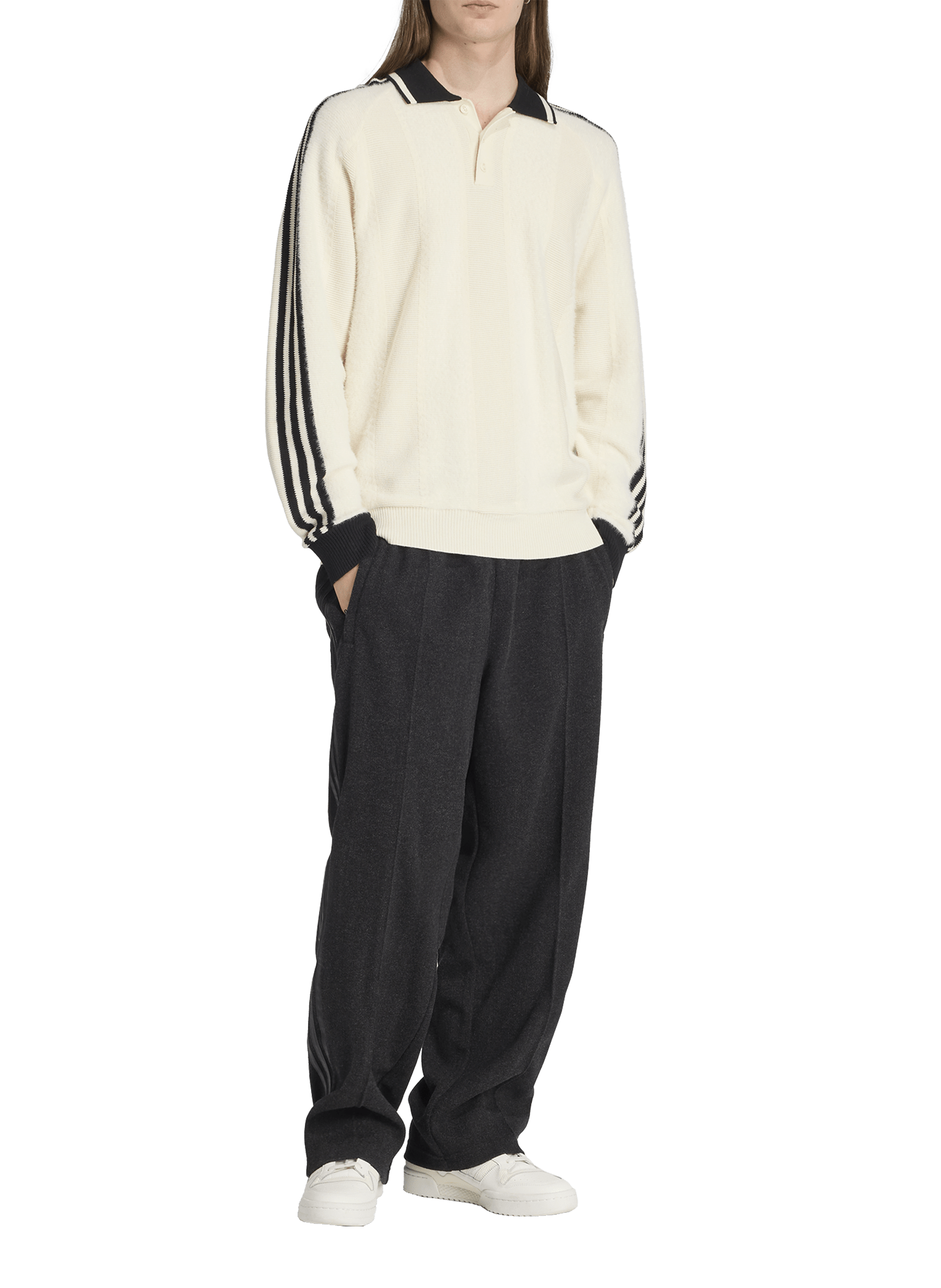 Polo-collar jumper ADIDAS White