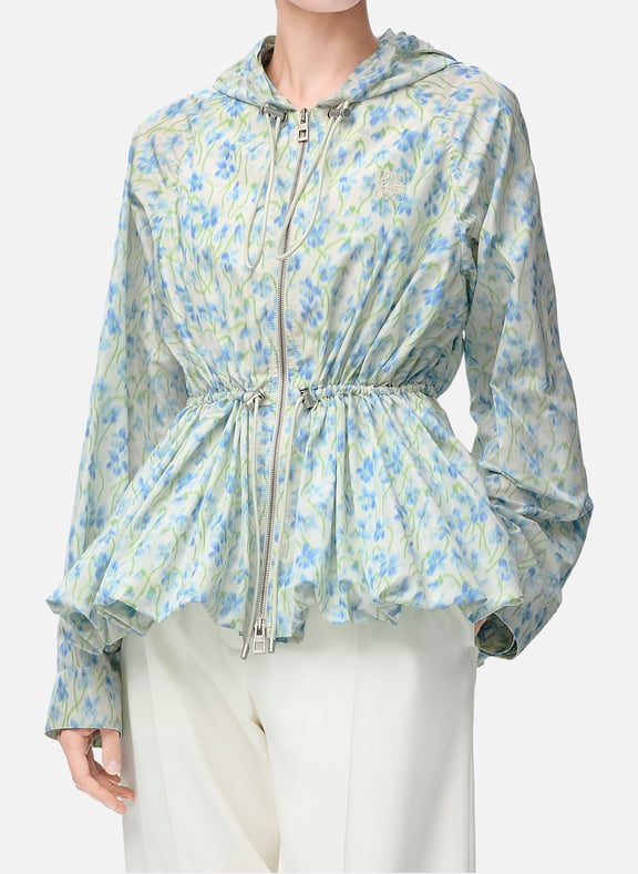 Hooded jacket in mixed silk taffeta Blue by LOEWE LOEWE Hooded jacket in mixed silk taffeta Blue
