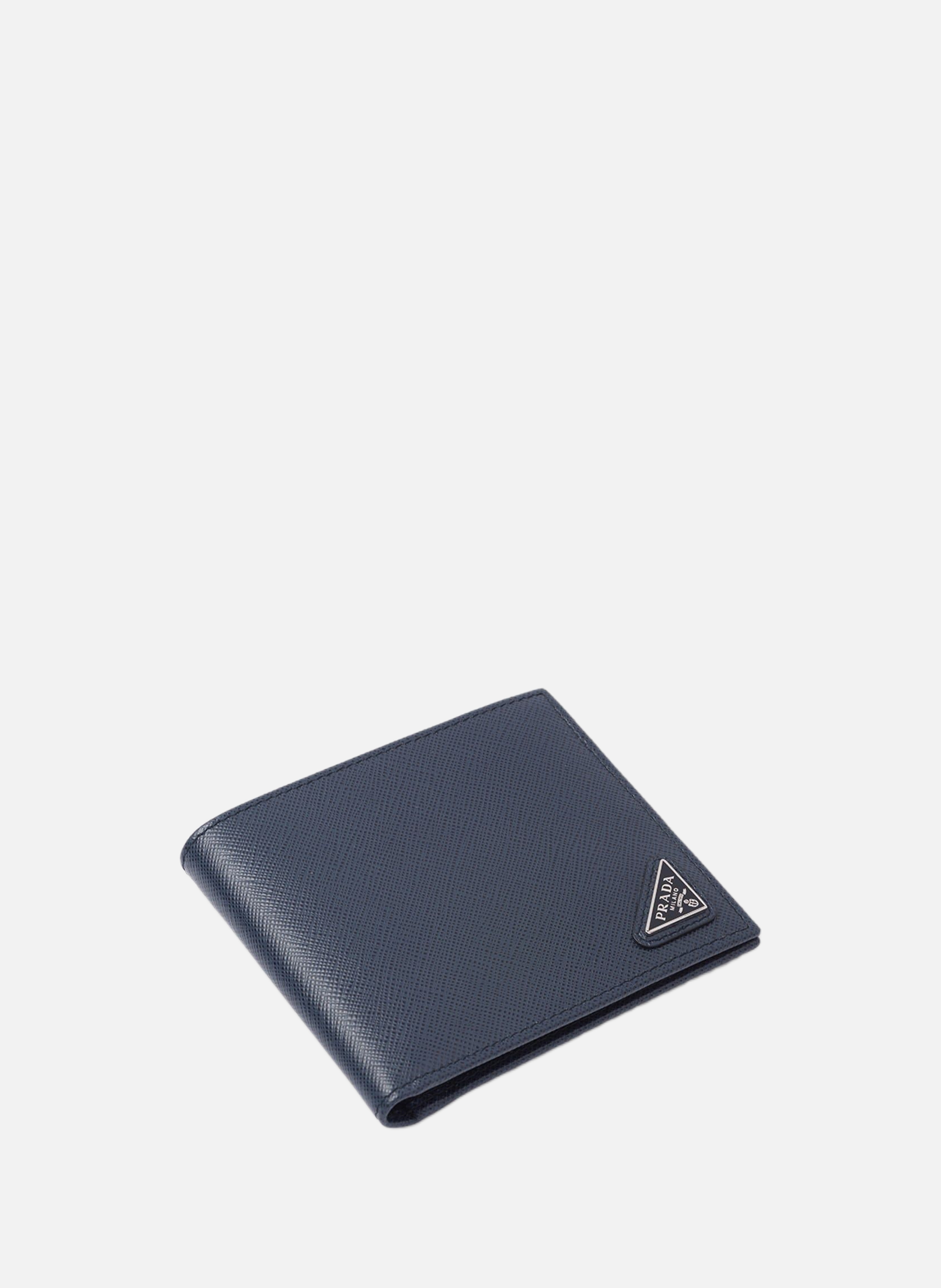 Portefeuille en cuir PRADA Bleu