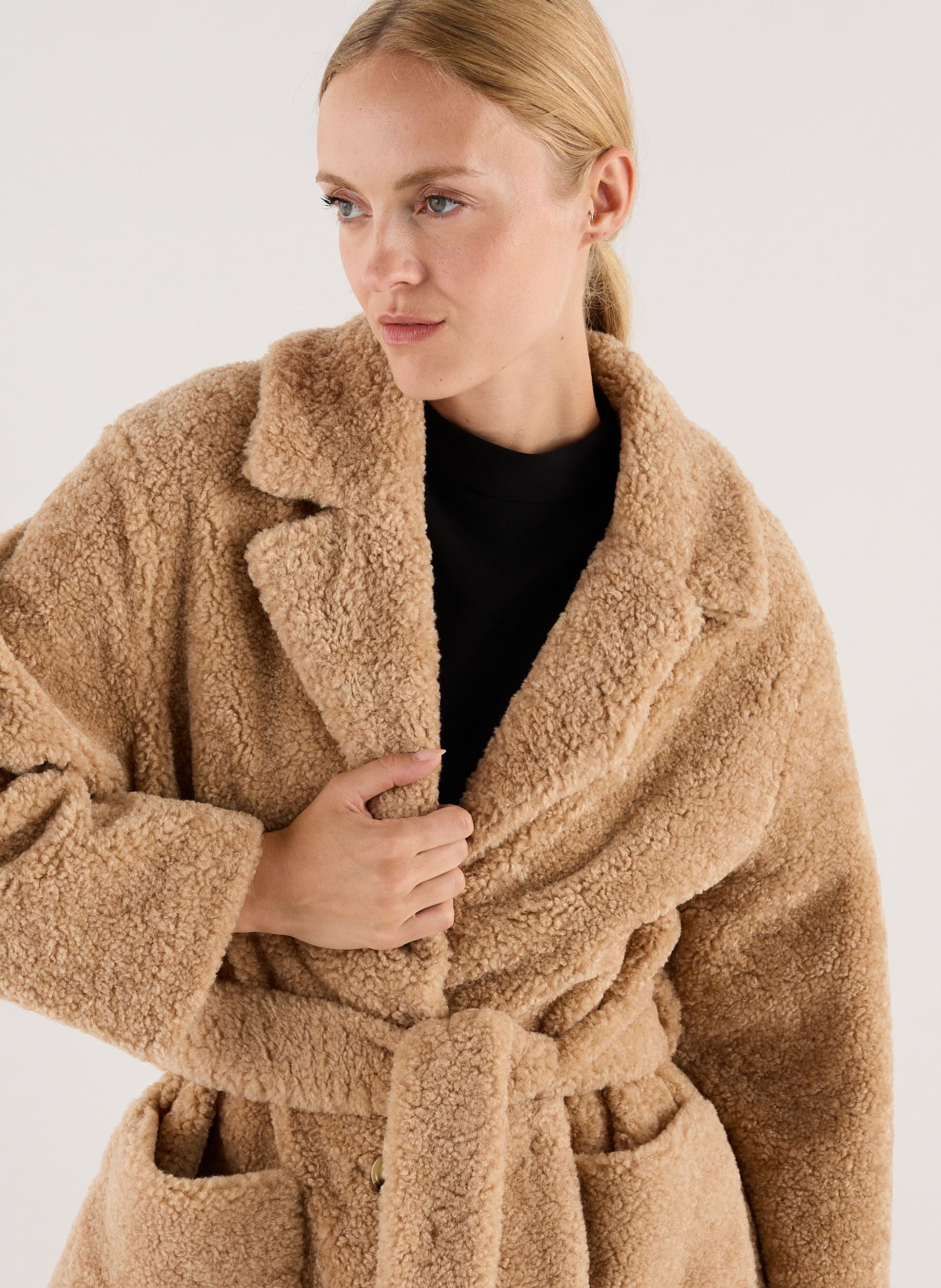 Manteau mi-long col tailleur SAISON 1865 Beige