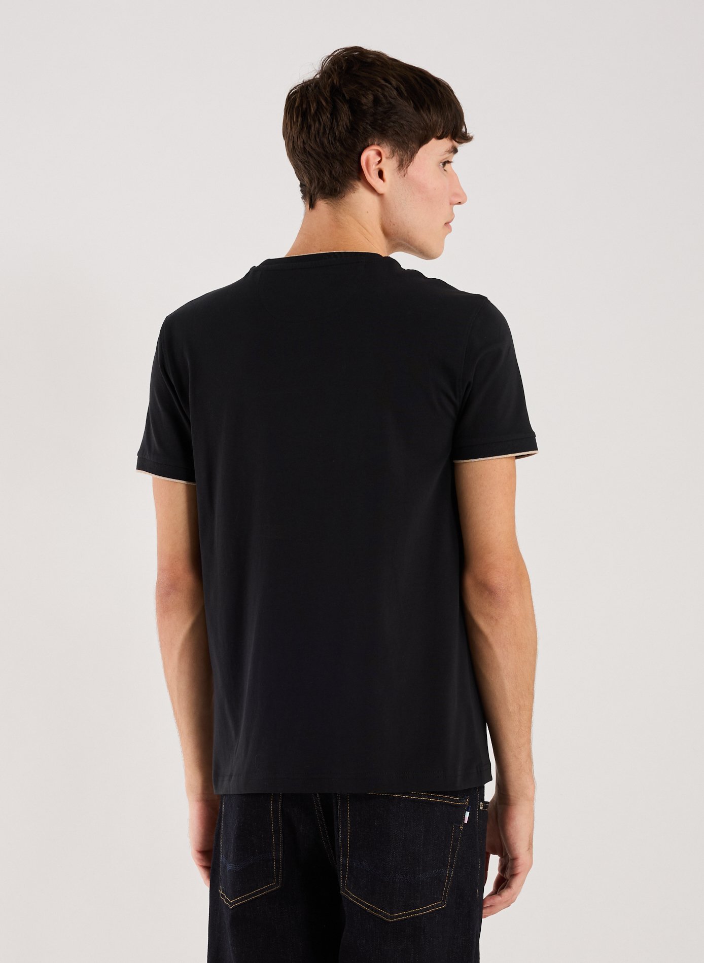 Plain t-shirt in blended cotton EDEN PARK Black