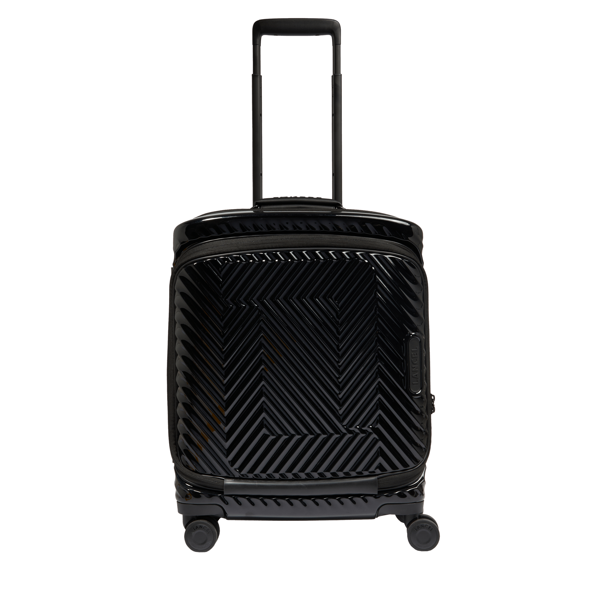 Handbagage met 4 wielen met voorvak Atlas van Lancel in polycarbonaat. LANCEL Zwart