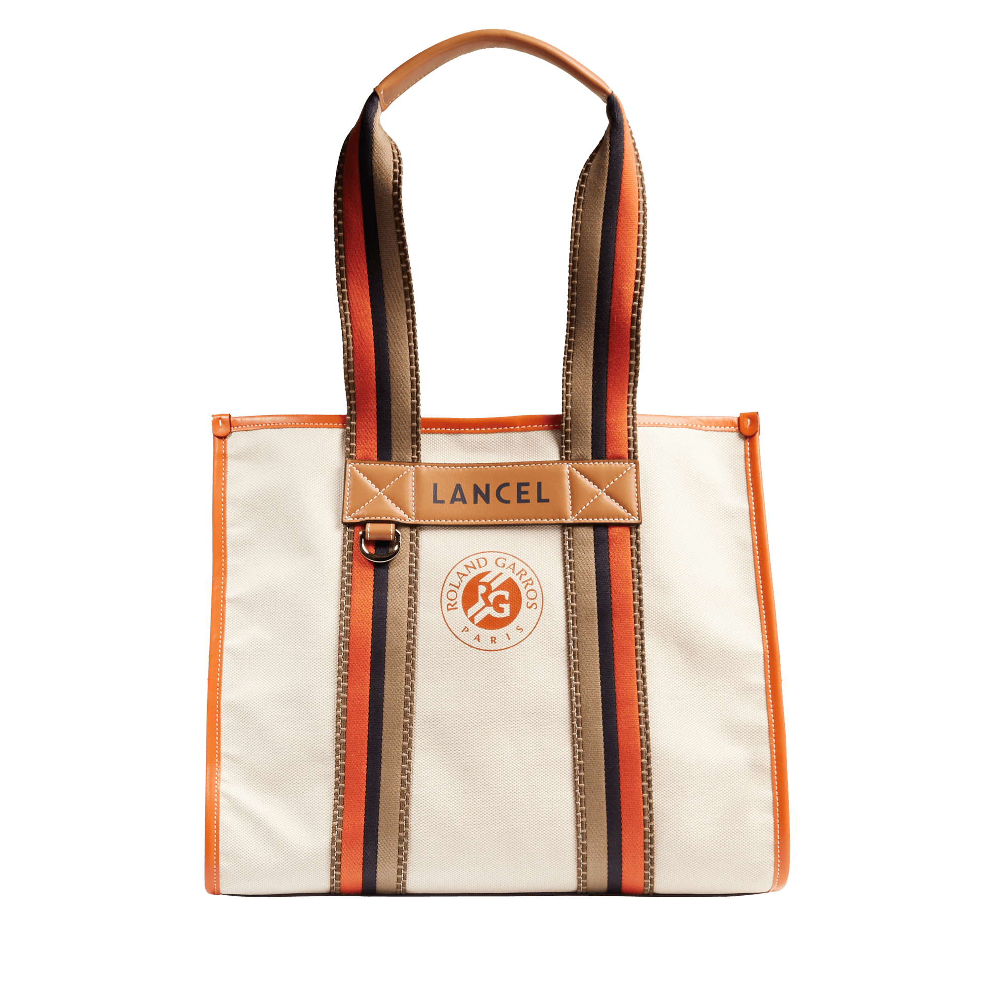 Sac cabas zippé lancel x roland garros en coton LANCEL Beige
