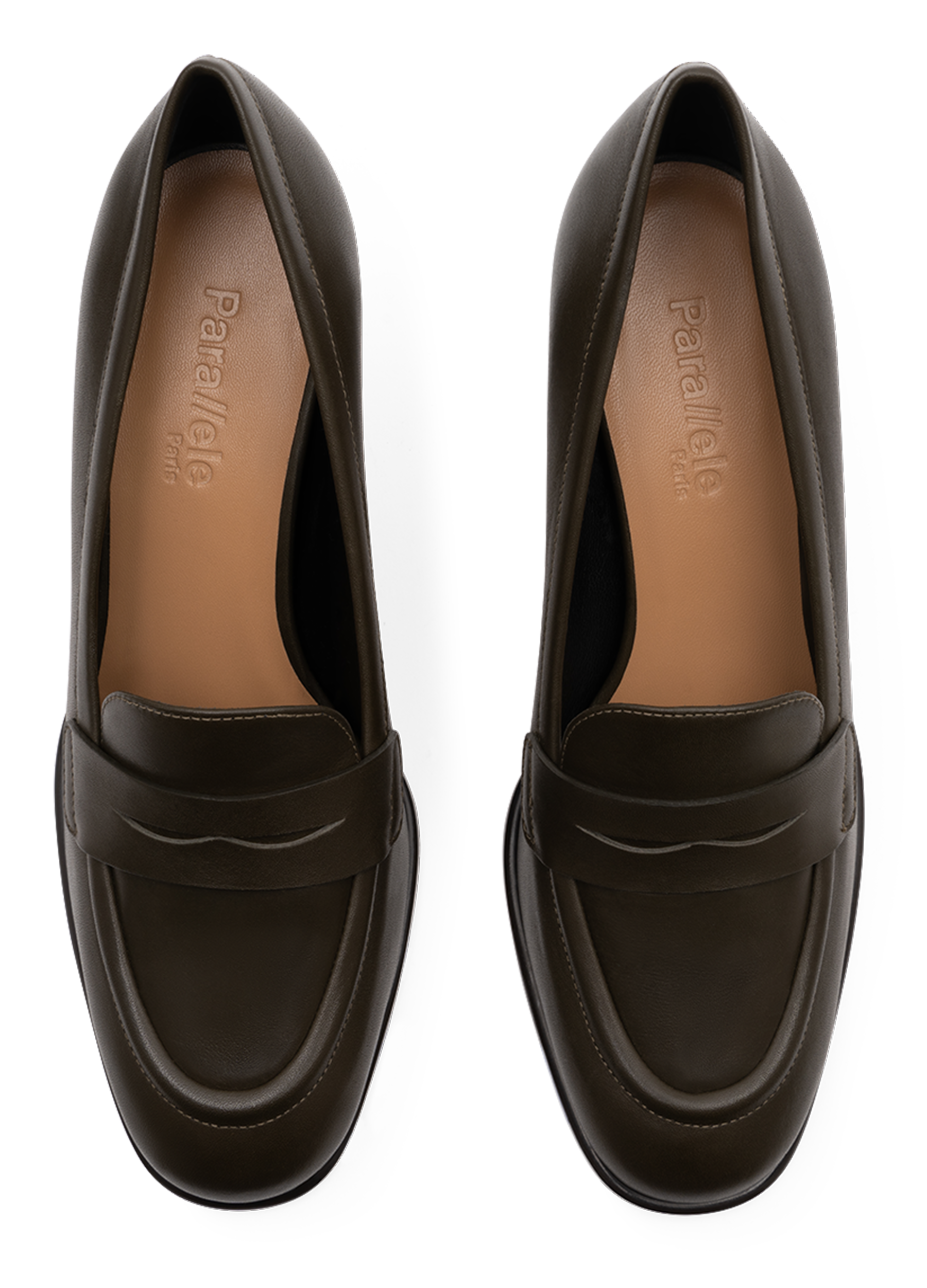 Mocassins vittore en veau lisse PARALLELE Kaki