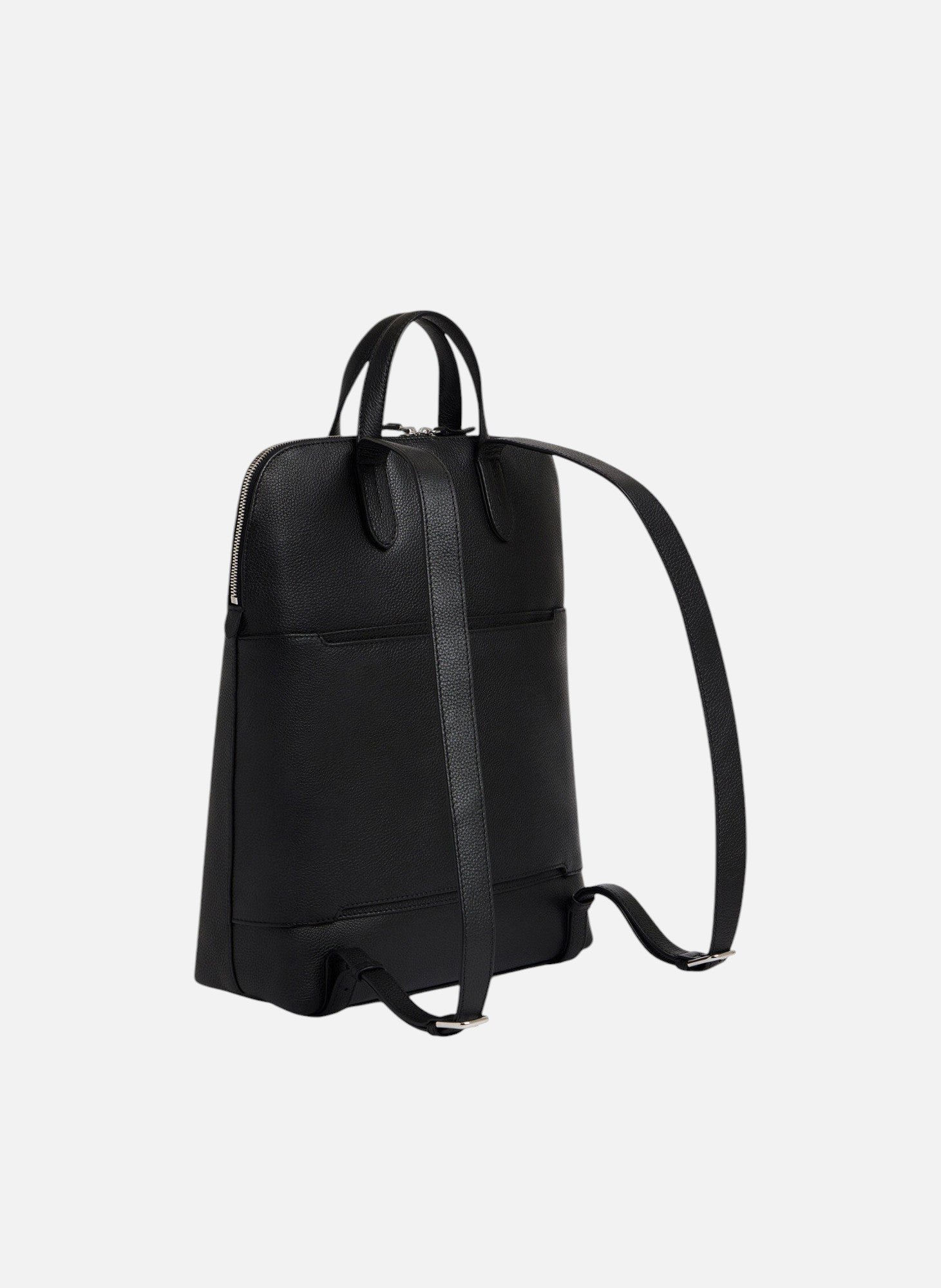 Sac à dos zippé business sophie en cuir grainé LE TANNEUR Noir