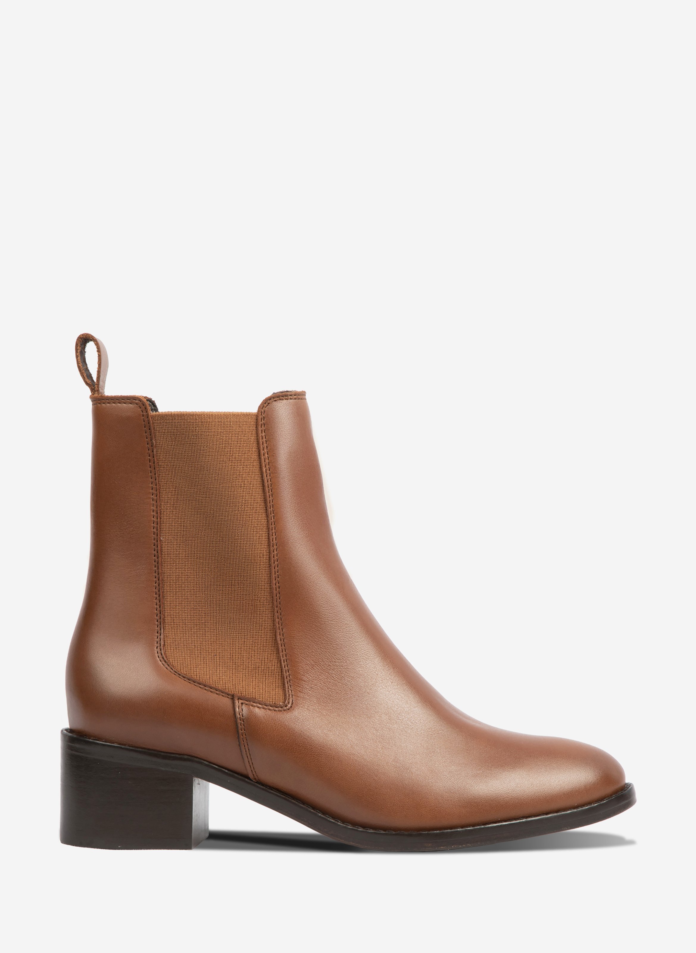Bottines chelsea juliette cuir JULES & JENN Marron