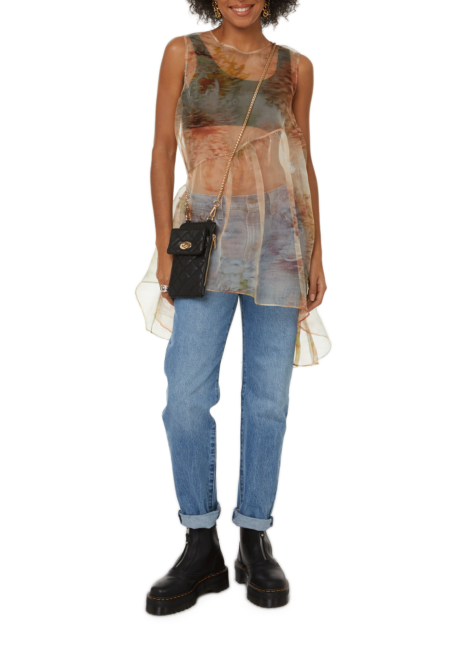 COLLINA STRADA Silk organza mini dress Multicolour