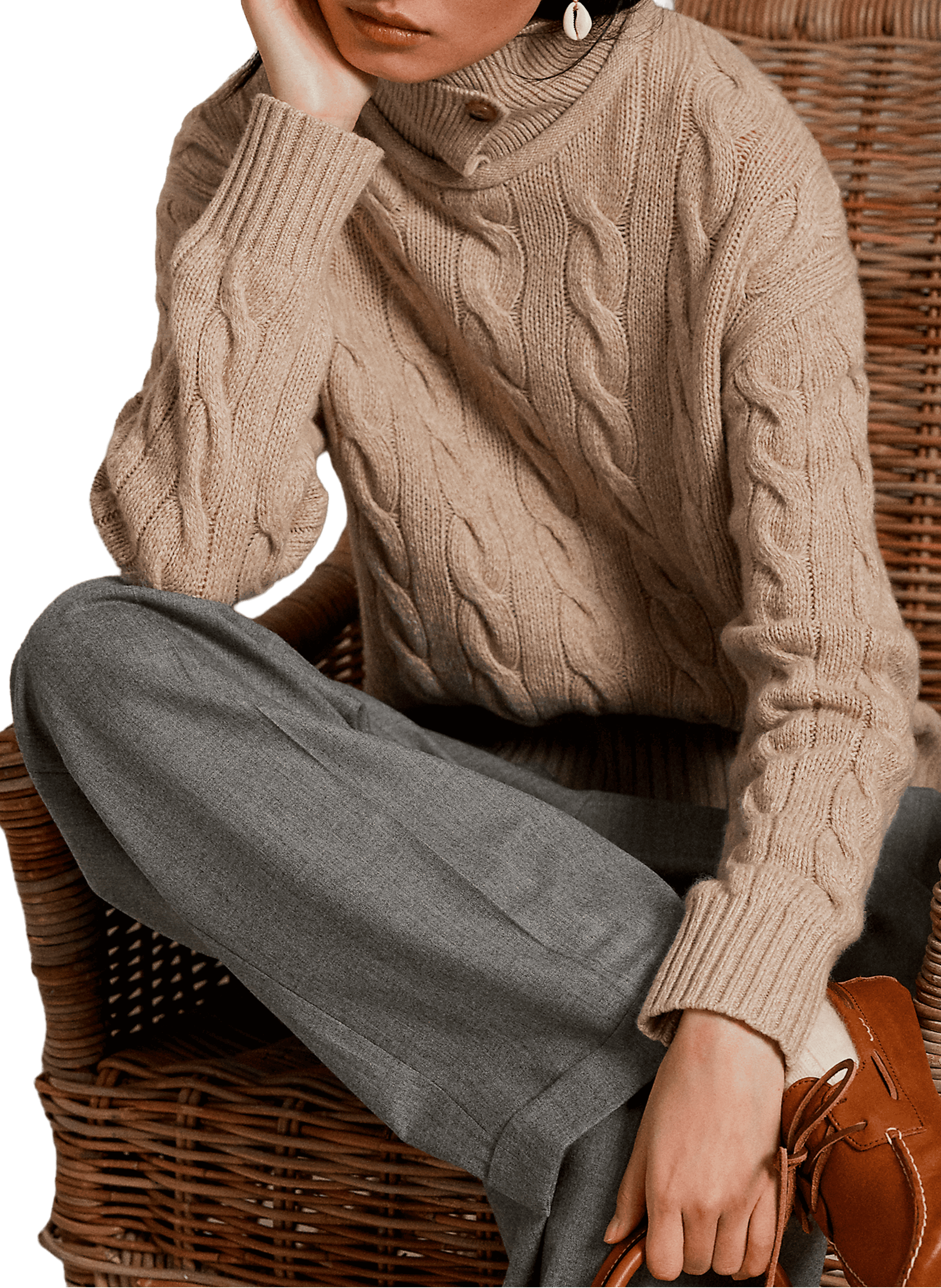 Pull en laine et cachemire POLO RALPH LAUREN Beige