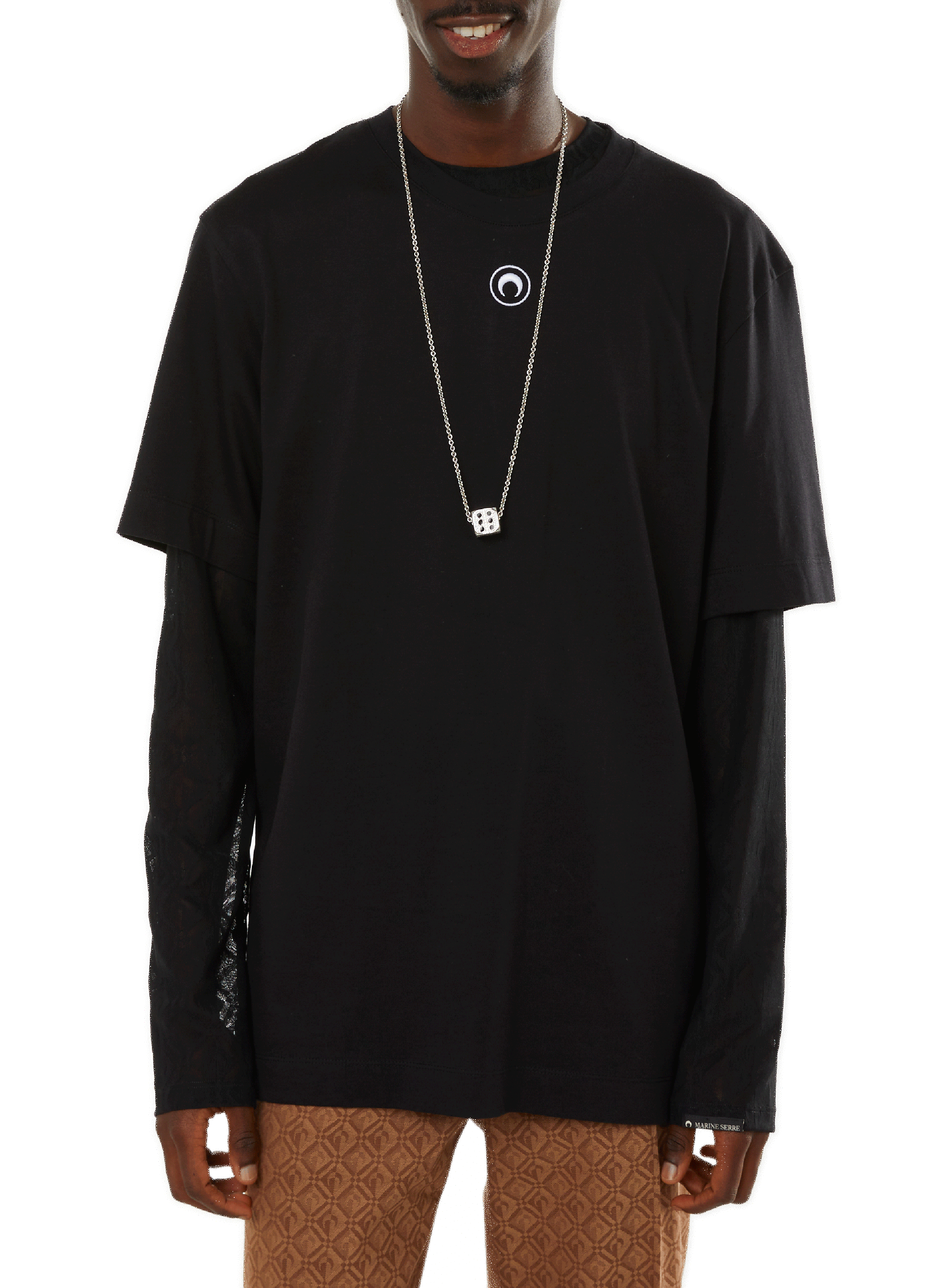 MARINE SERRE Cotton T-shirt Black