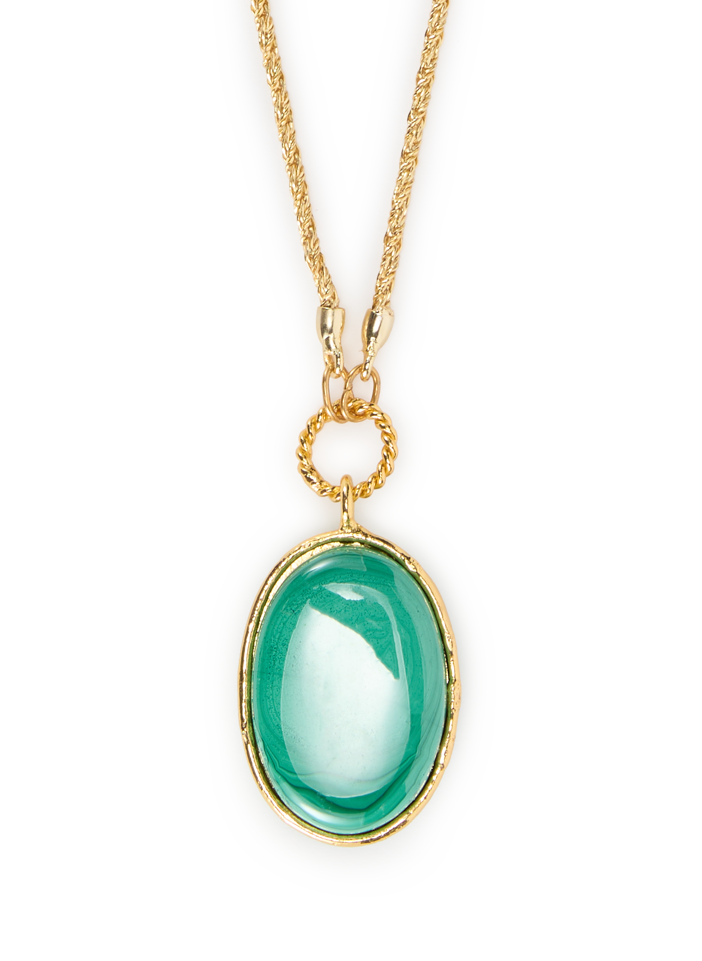 Collier en laiton et pierre SYLVIA TOLEDANO Vert