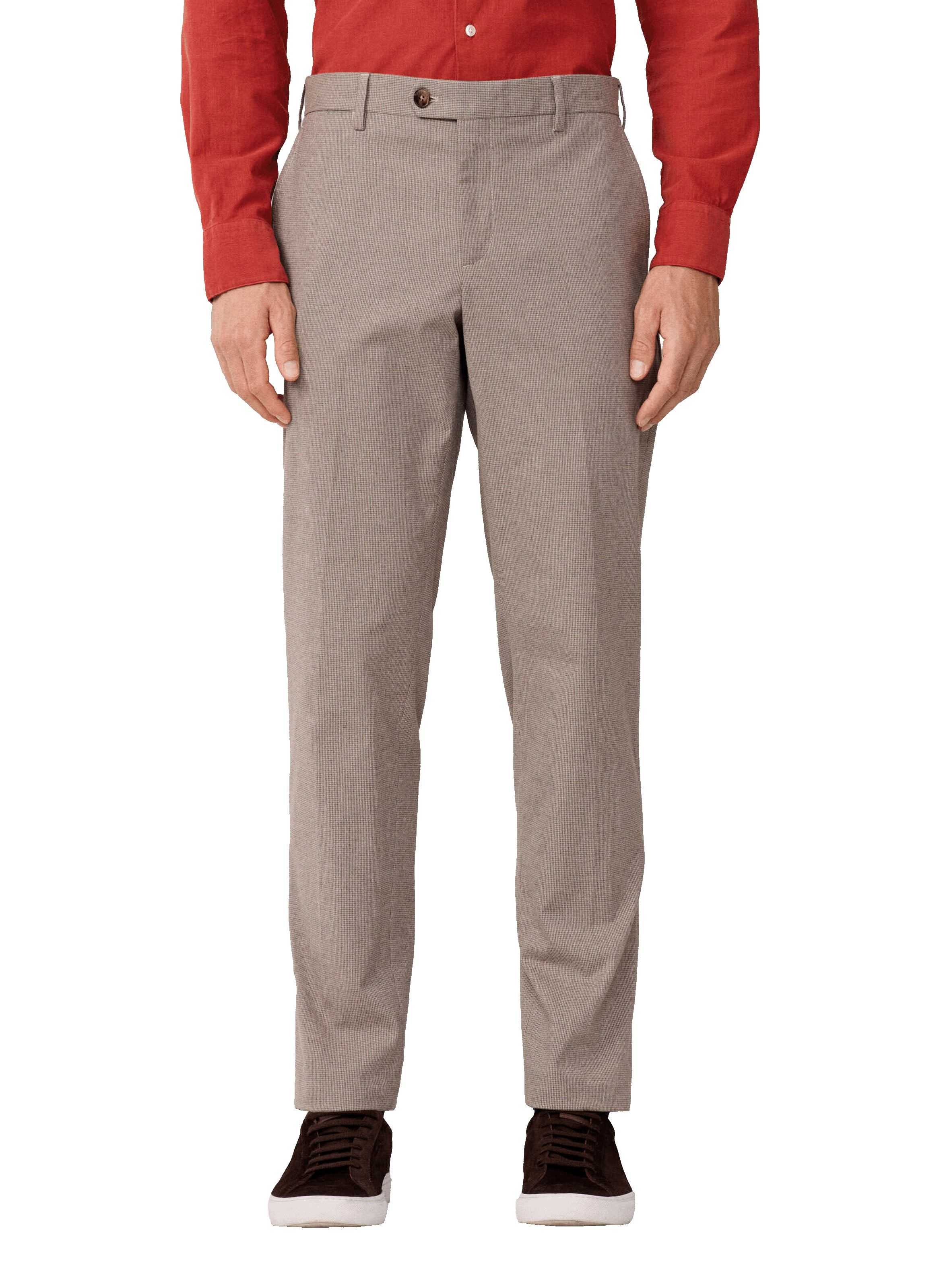 FACONNABLE Straight cut Prince of Wales trousers Beige